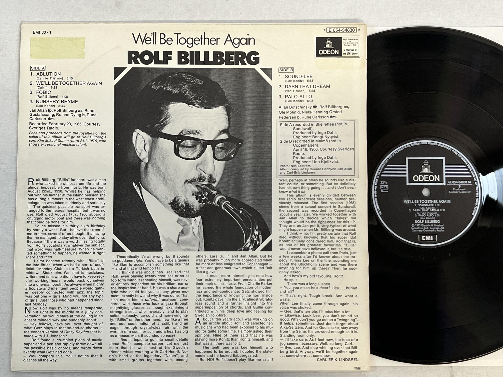 Omslagsbild för skivan ROLF BILLBERG we'll be together again LP -73 Swe ODEON 4E 054-34830 M