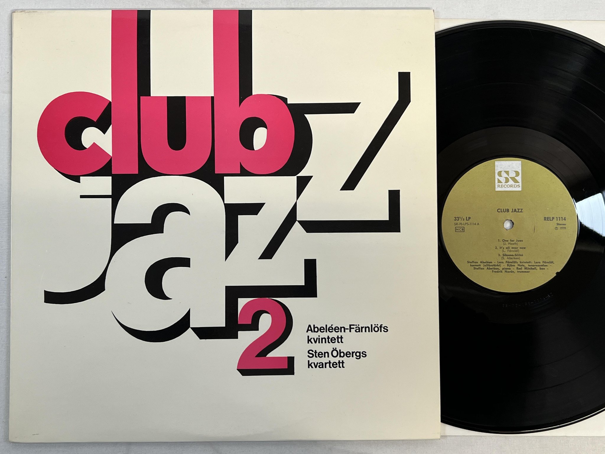 Omslagsbild för skivan ABELEEN-FÄRNLÖF KVINTETT club jazz vol 2 LP -70 Swe SR RELP 1114