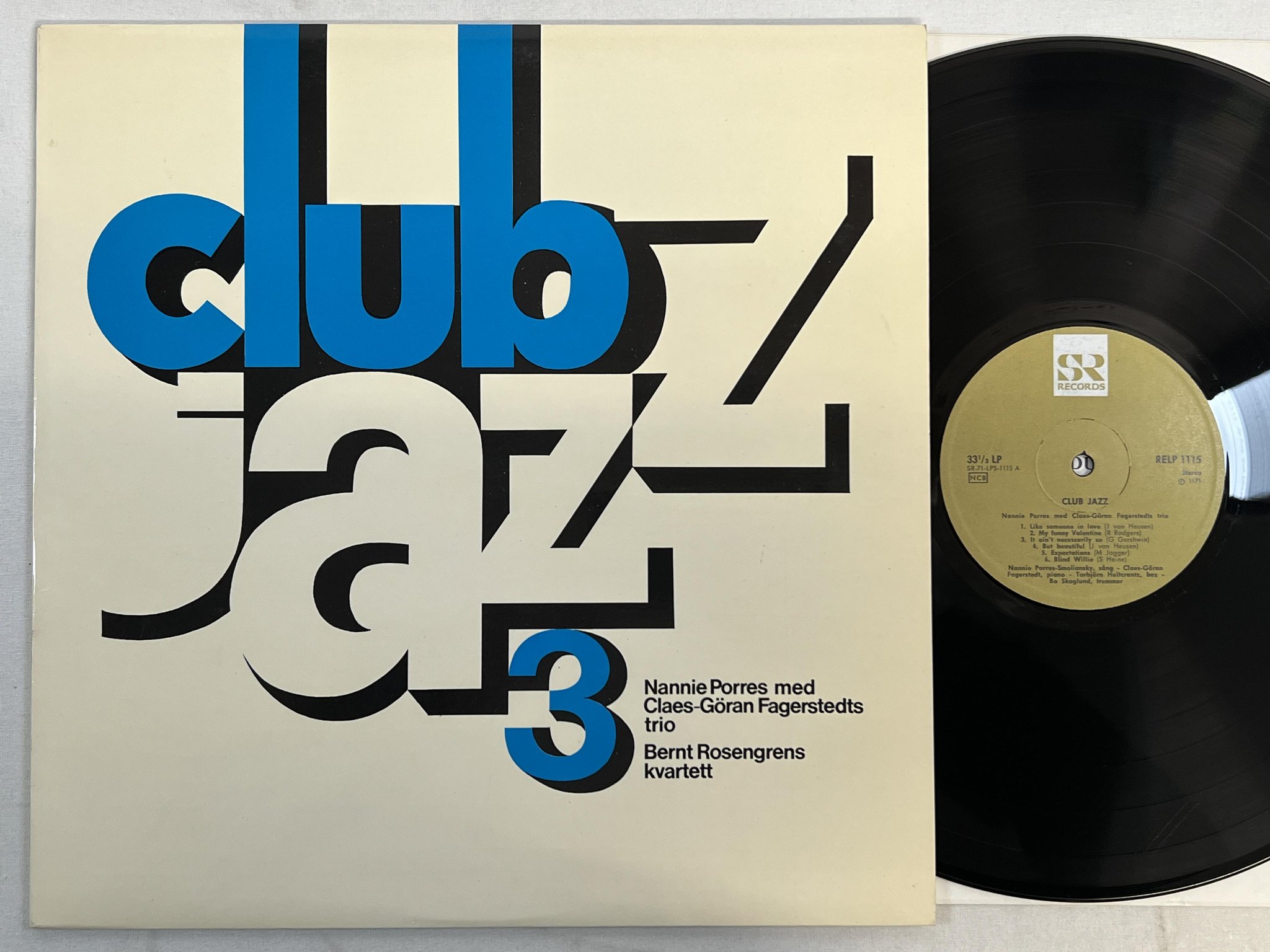 Omslagsbild för skivan BERNT ROSENGRENS KVARTETT club jazz vol 3 LP -71 Swe SR RELP 1115