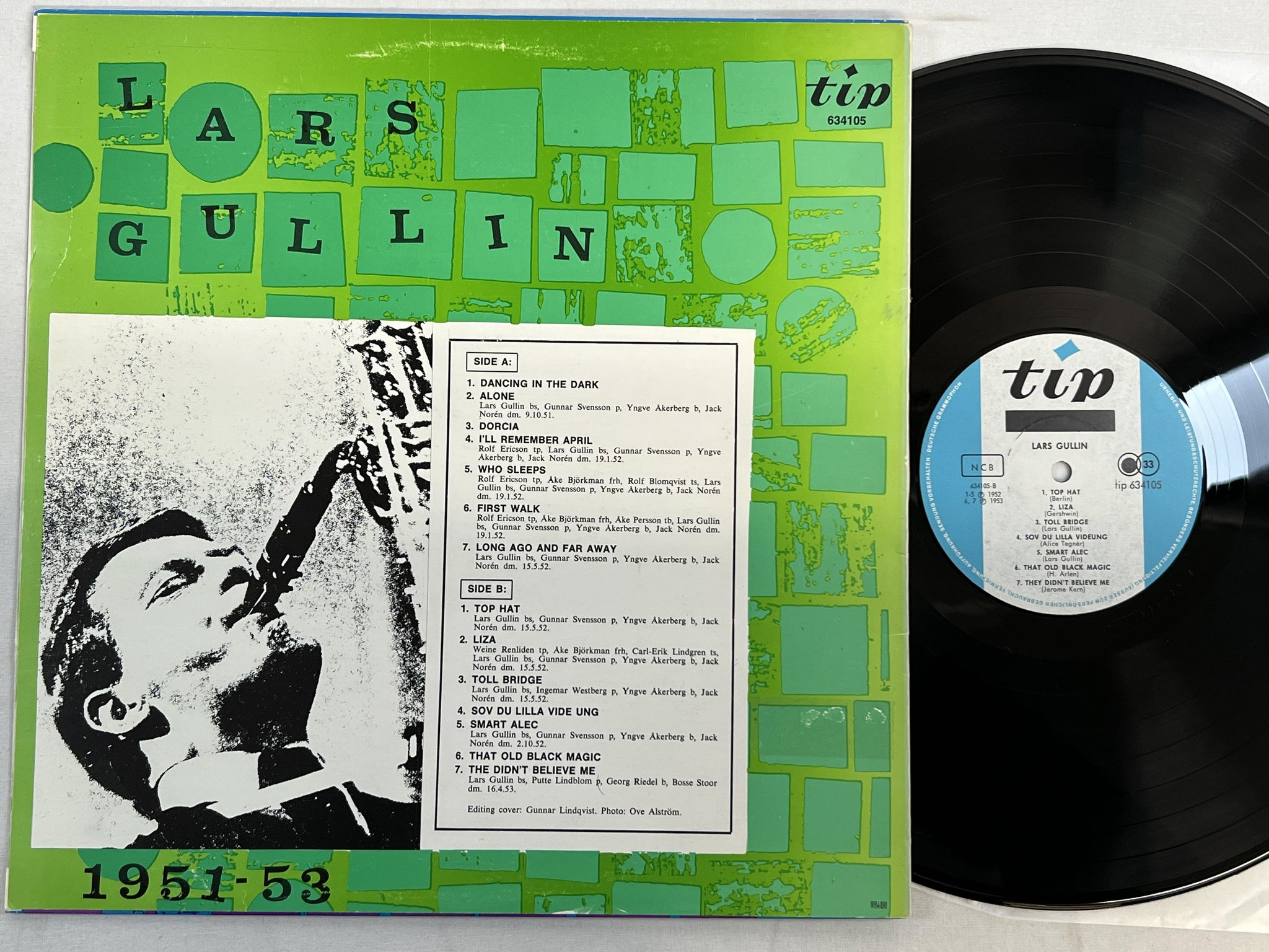 Omslagsbild för skivan LARS GULLIN 1951-53 LP Swe TIP 634105