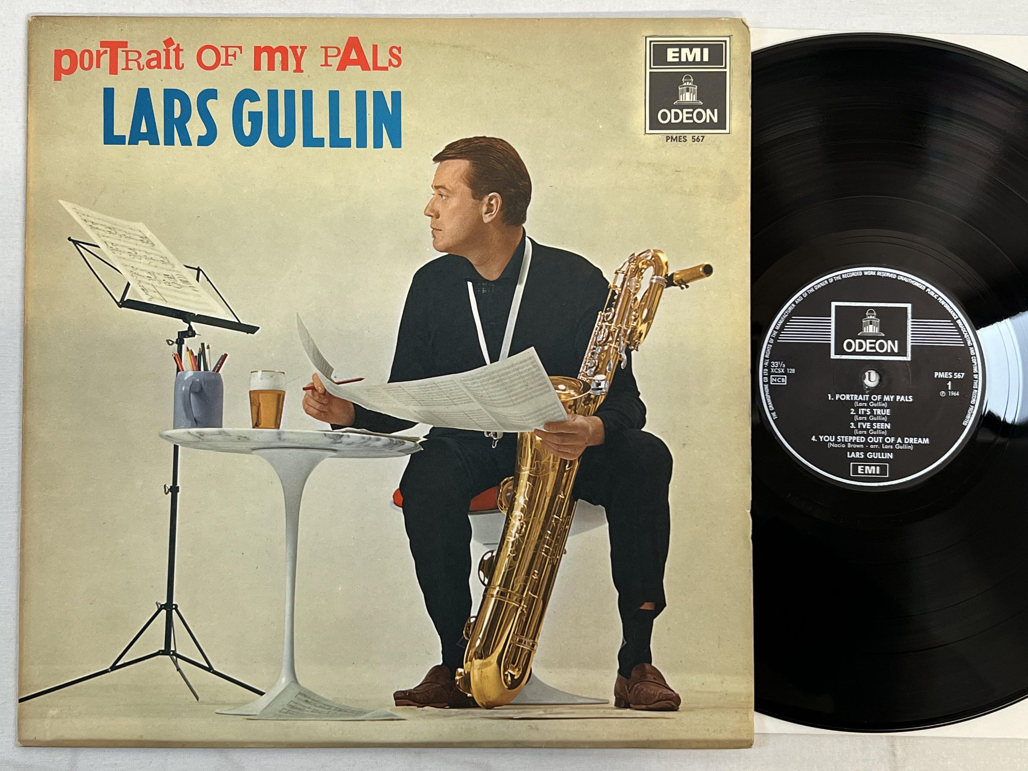 Omslagsbild för skivan LARS GULLIN Portrait Of My Pals LP re Swe ODEON PMES 567