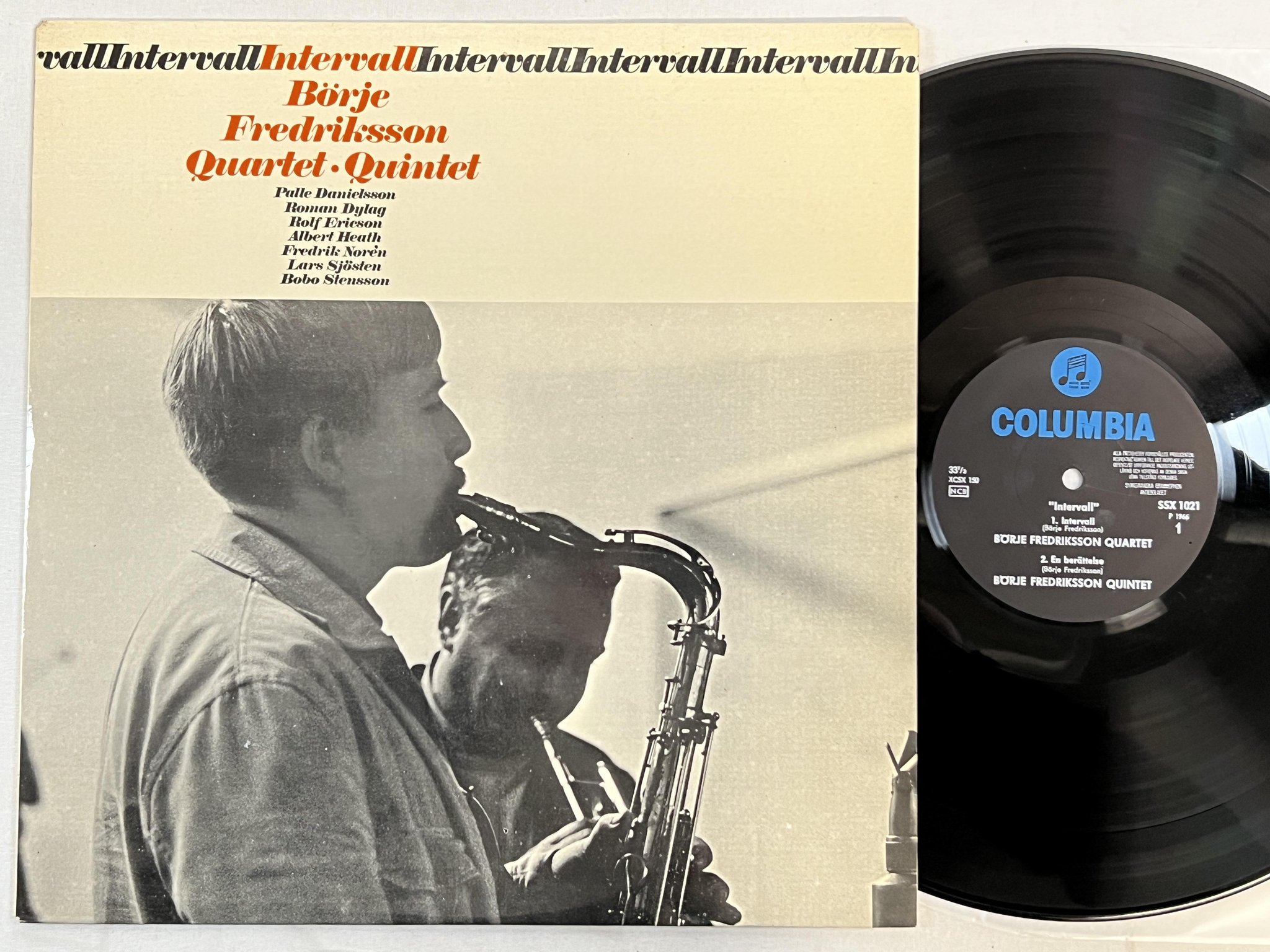 Omslagsbild för skivan BÖRJE FREDRIKSSON QUARTET intervall LP -66 Swe COLUMBIA SSX 1021 * ULTRA RARE *
