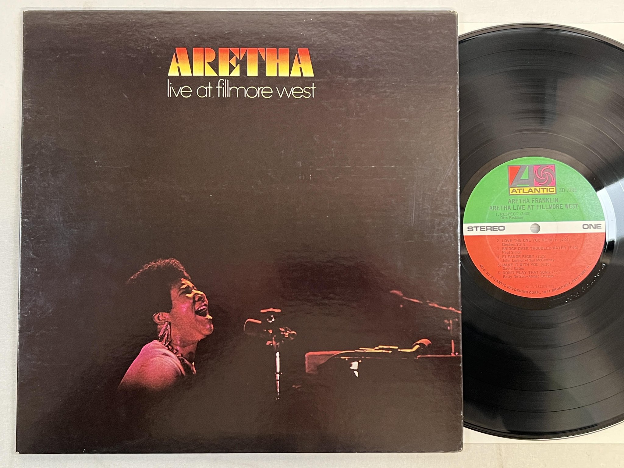 Omslagsbild för skivan ARETHA FRANKLIN live at the Fillmore West LP -71 US ATLANTIC SD 7205