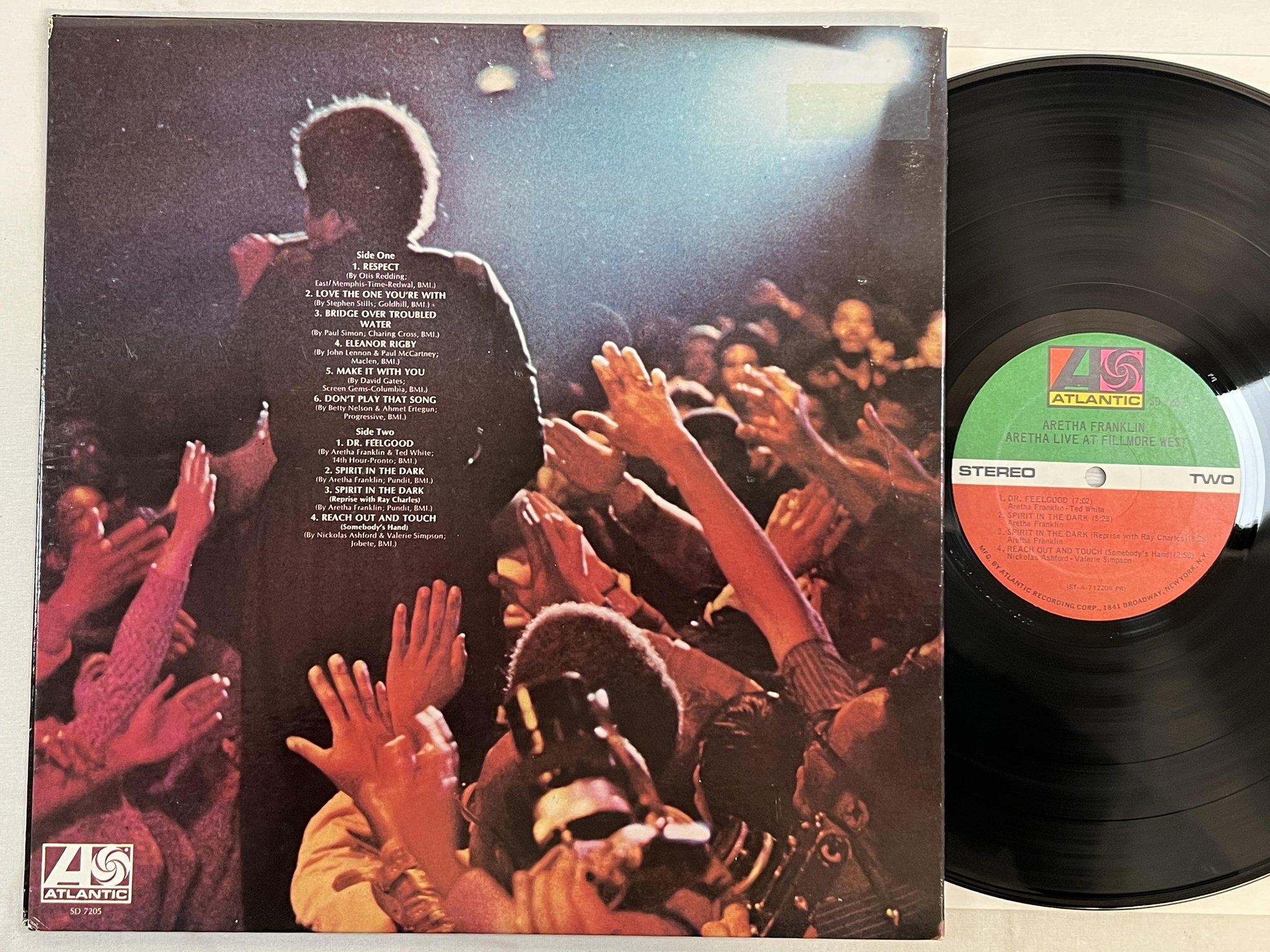 Omslagsbild för skivan ARETHA FRANKLIN live at the Fillmore West LP -71 US ATLANTIC SD 7205