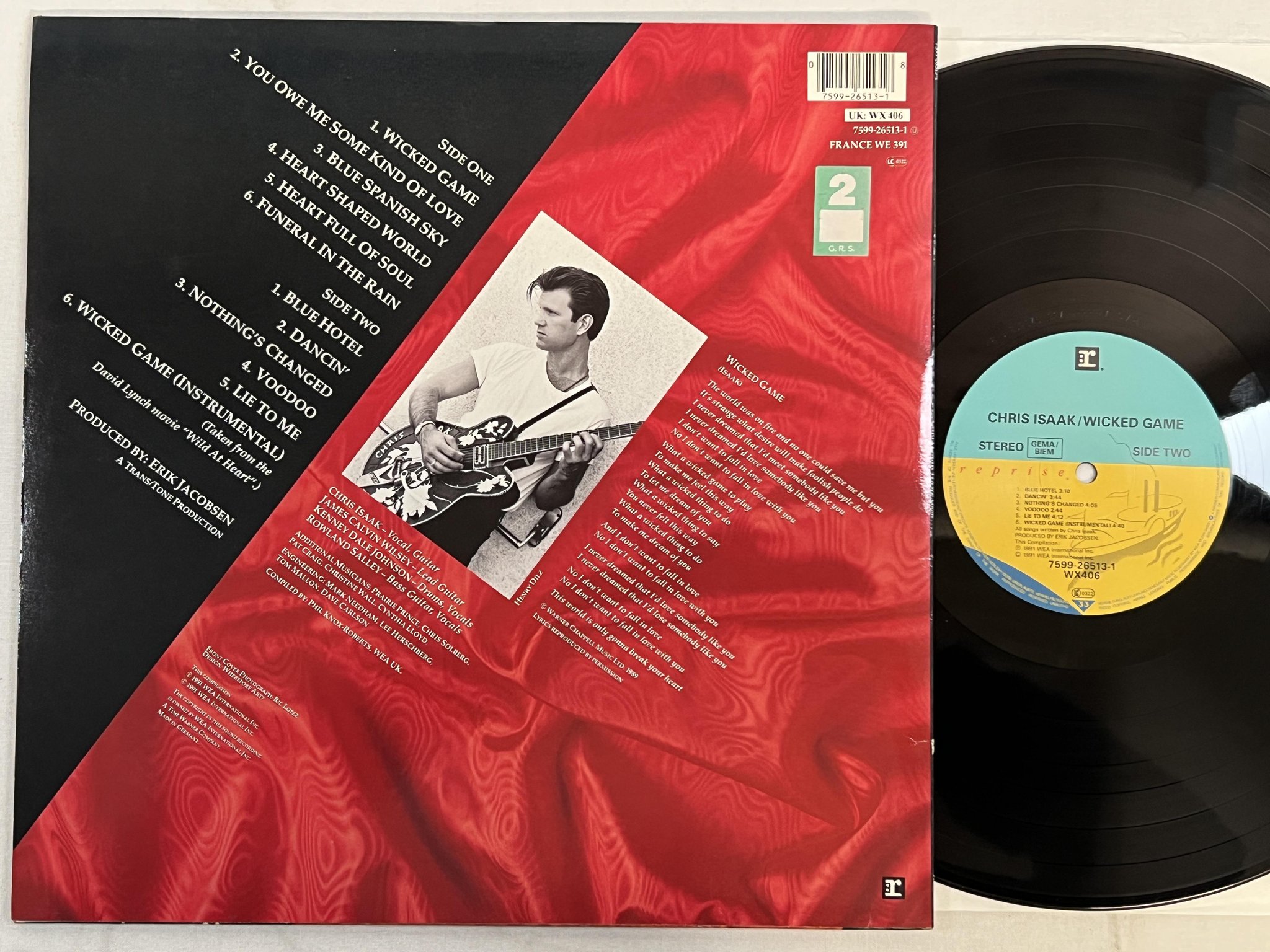 Omslagsbild för skivan CHRIS ISAAC wicked game LP -91 REPRISE 7599-26513-1 " ** classic **