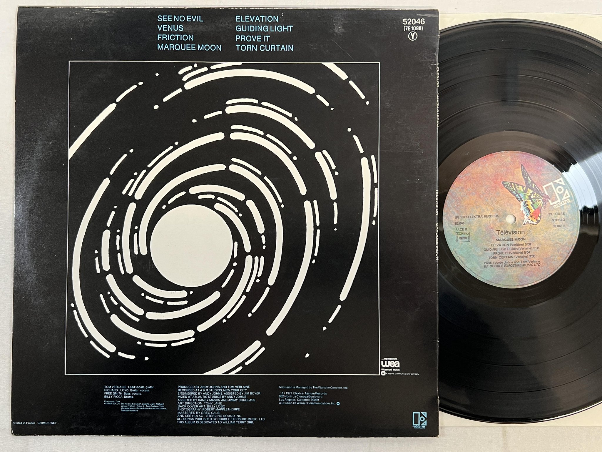 Omslagsbild för skivan TELEVISION marquee moon LP Fra ELEKTRA 52046 ** Great Album **