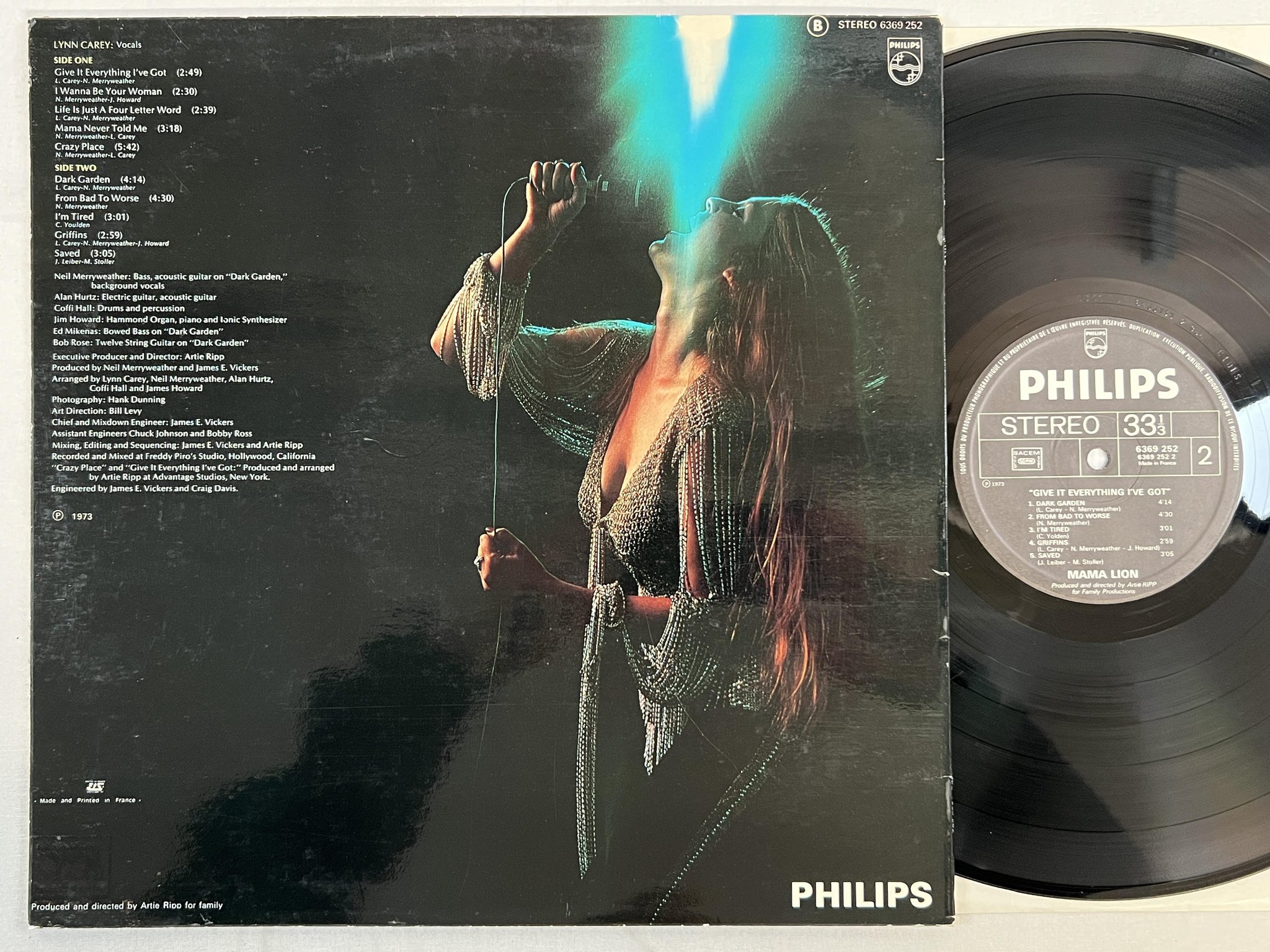 Omslagsbild för skivan MAMA LION give it everything I've got LP -73 Fra PHILIPS 6369 252