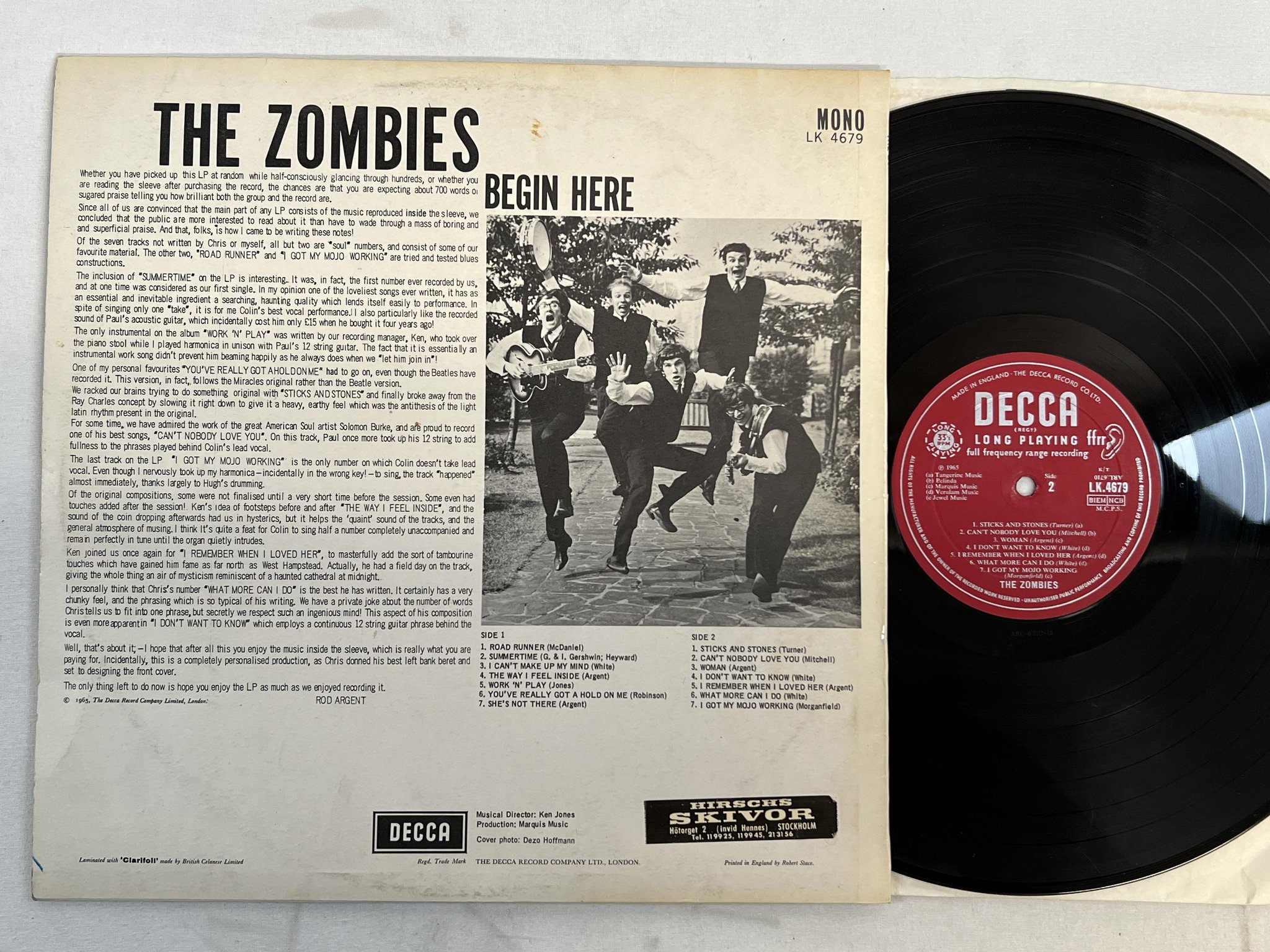 Omslagsbild för skivan THE ZOMBIES s/t LP -65 UK mono DECCA LP 4679 ** R A R E **