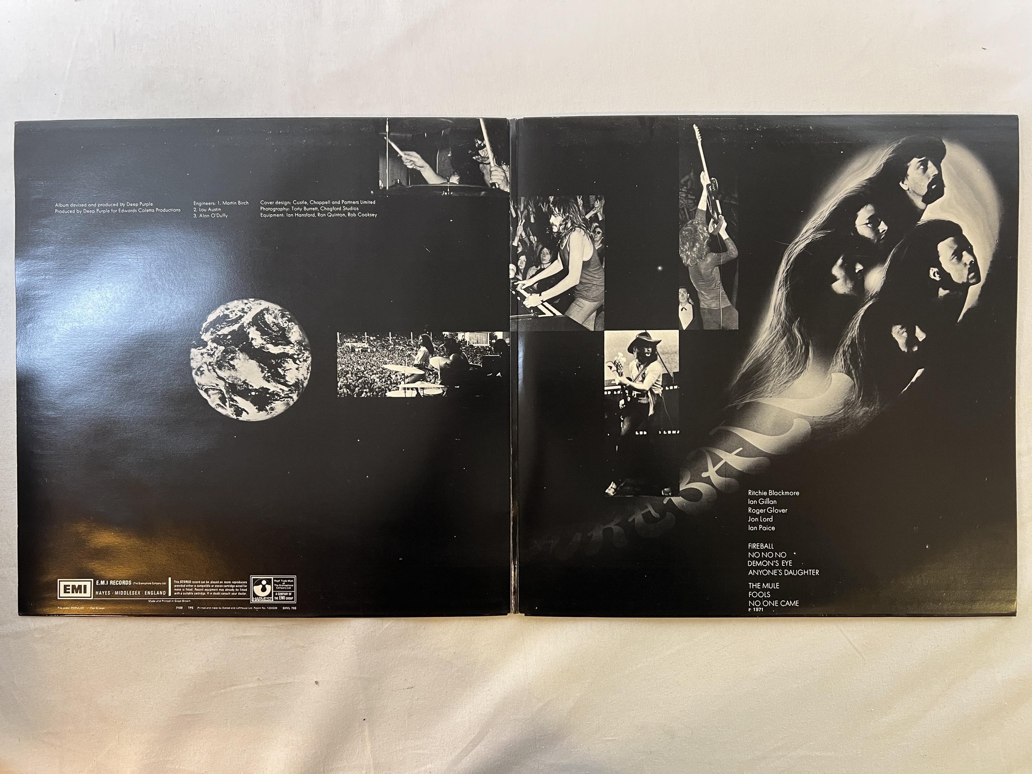 Omslagsbild för skivan DEEP PURPLE fireball LP re ncb HARVEST SHVL 793