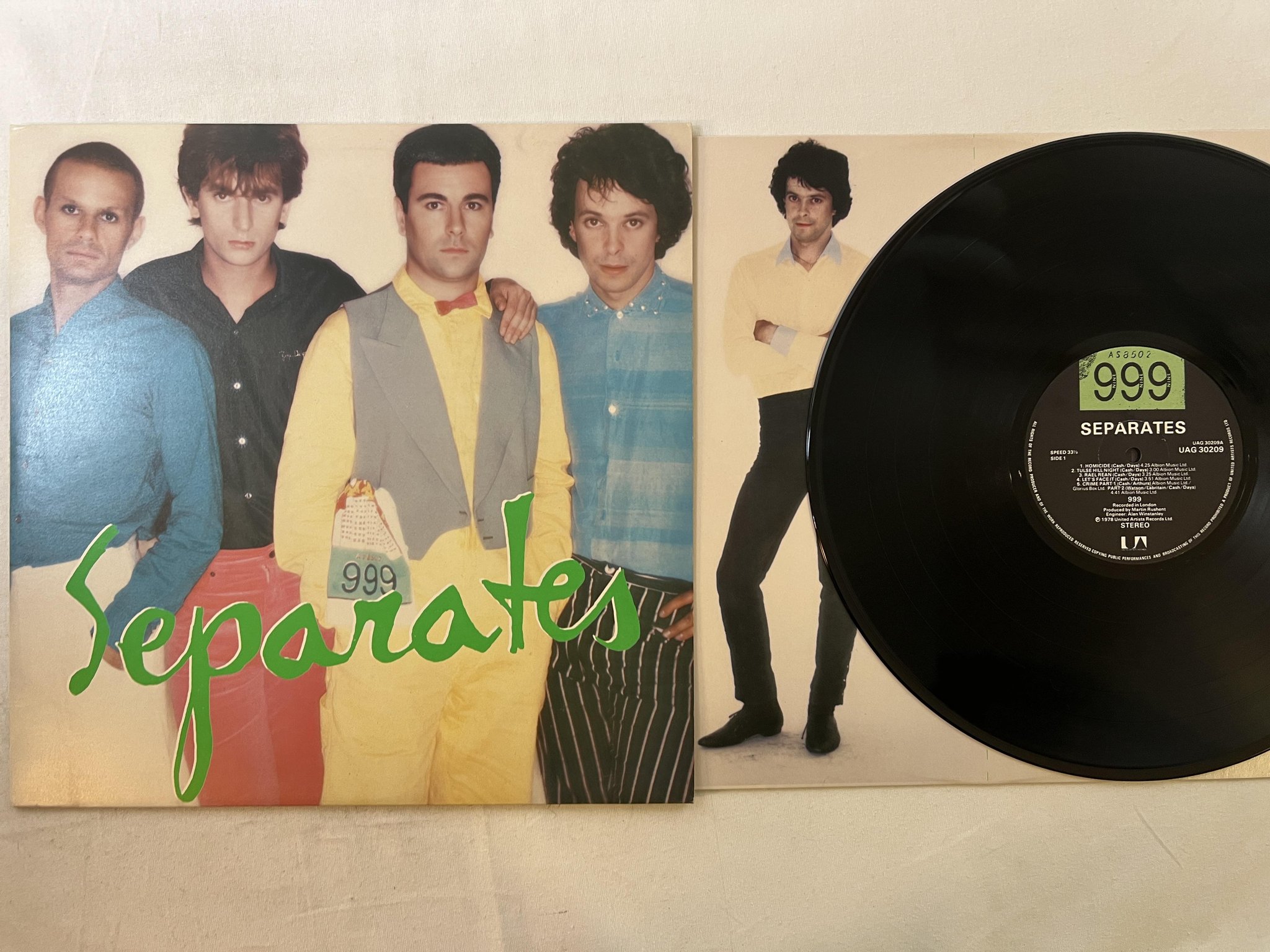 Omslagsbild för skivan 999 separates LP -78 UK UNITED ARTISTS UAG 30209