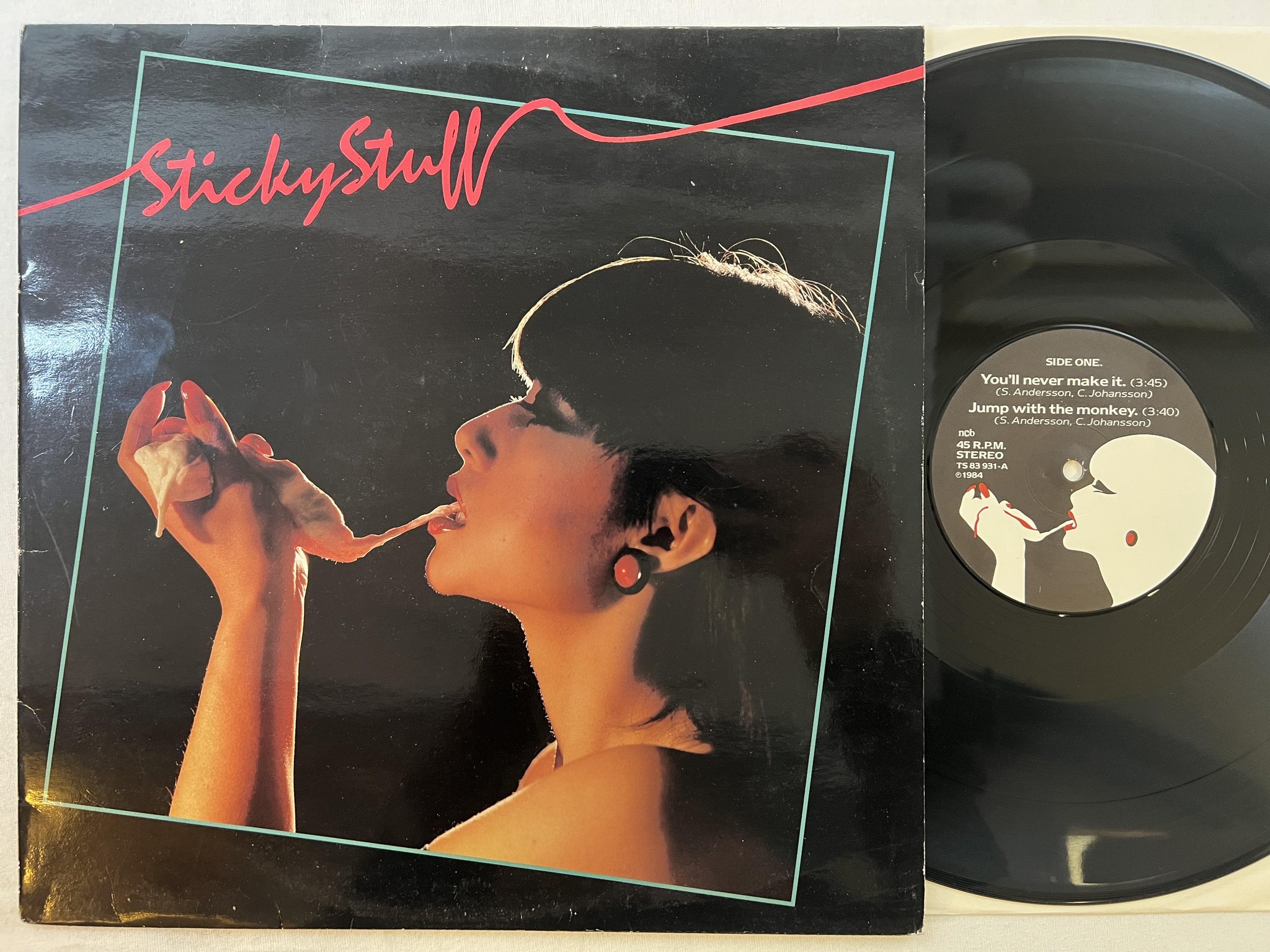 Omslagsbild för skivan STICKY STUFF s/t LP 84 Swe TONSTUDION TS 83931 Swedish boogie funk !!!