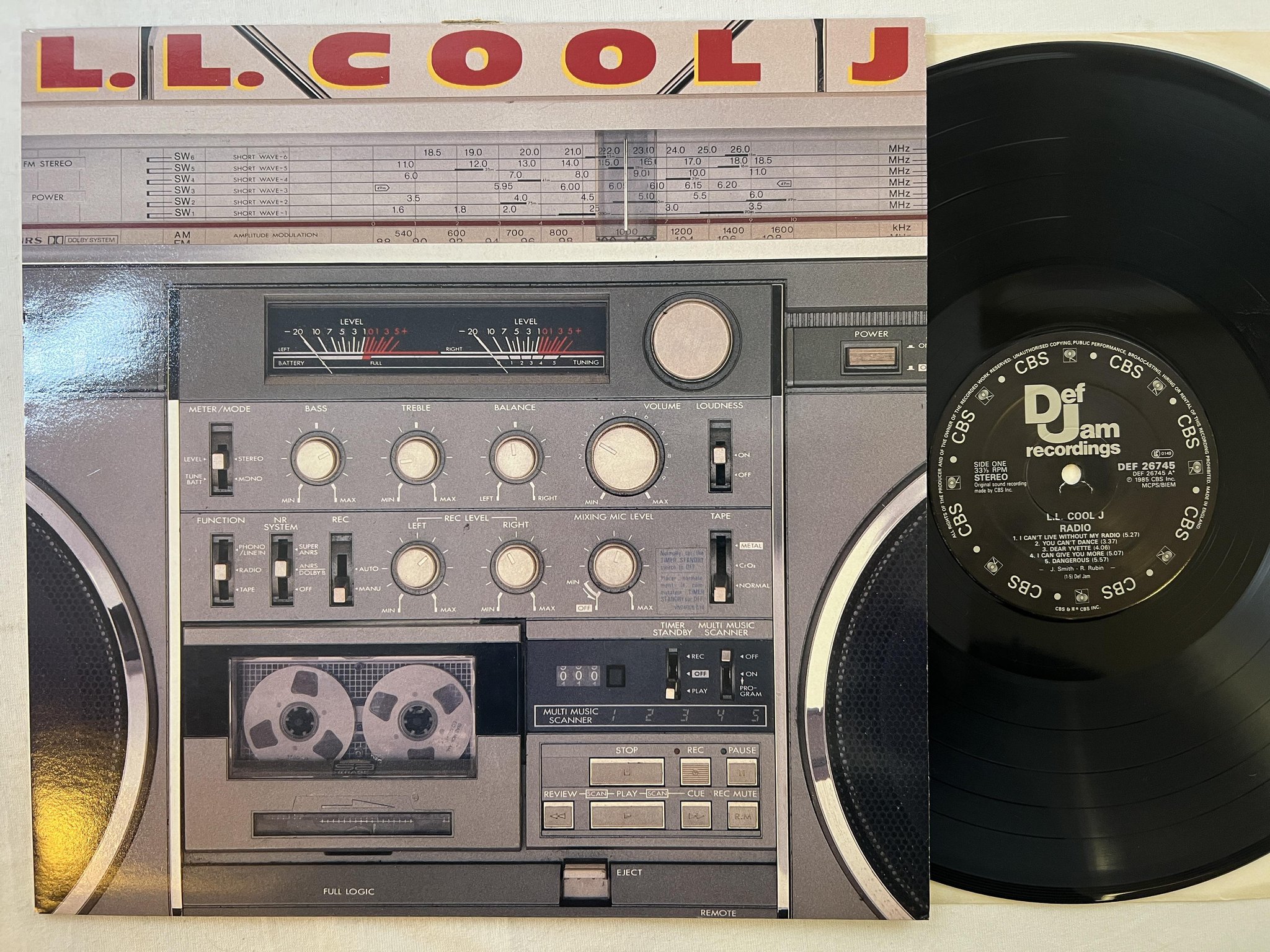 Omslagsbild för skivan LL COOL J radio LP -85 UK DEF JAM DEF 26745