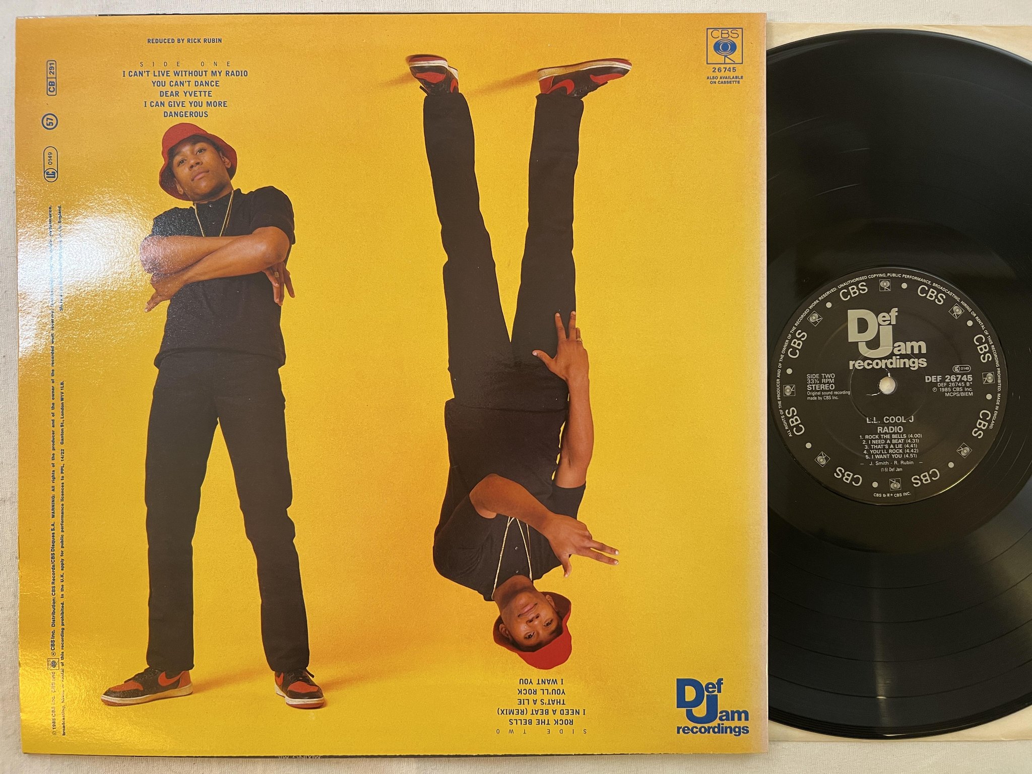 Omslagsbild för skivan LL COOL J radio LP -85 UK DEF JAM DEF 26745