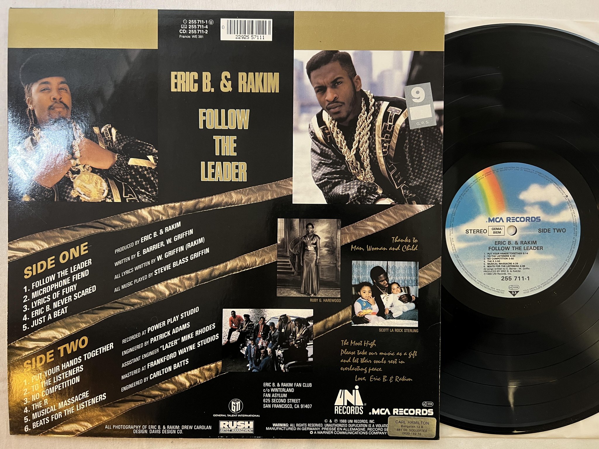 Omslagsbild för skivan ERIC B & RAKIM follow the leader LP -88 Ger MCA 255 711-1