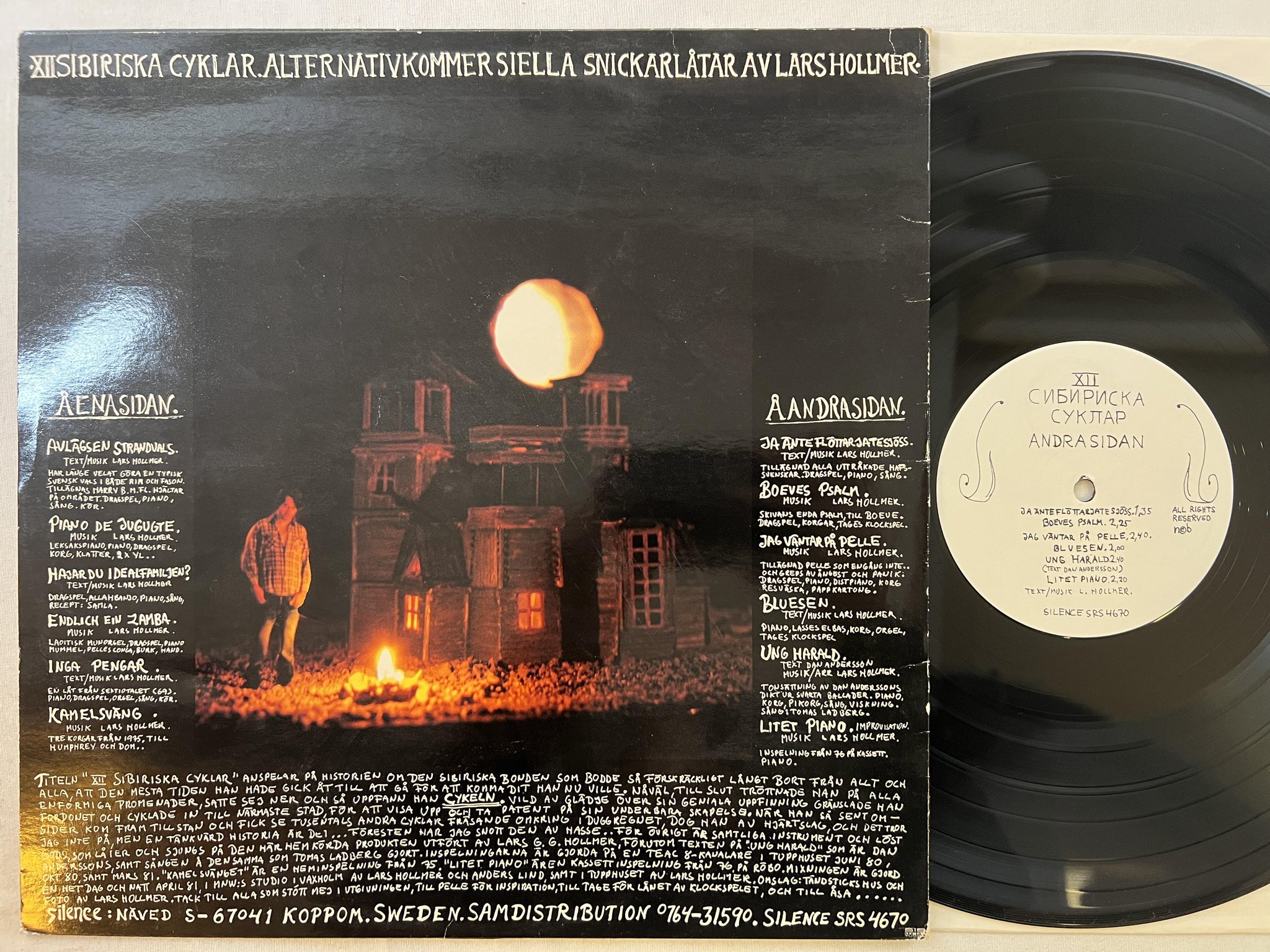 Omslagsbild för skivan LARS HOLLMER 12 Sibiriska Cyklar LP -81 Swe SILENCE SRS 4670