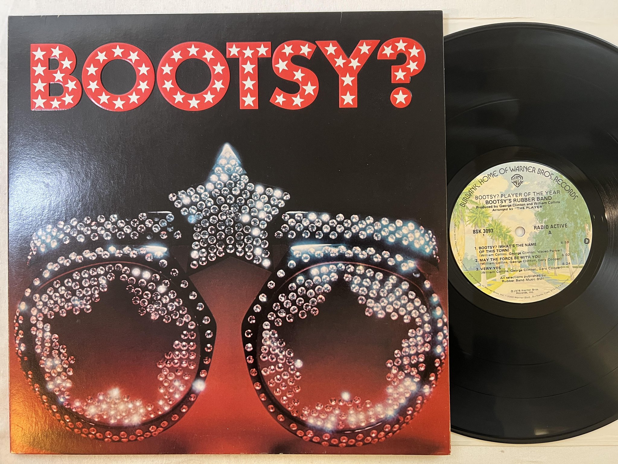 Omslagsbild för skivan BOOTSY'S RUBBER BAND player of the year LP -78 US WARNER BSK 3093