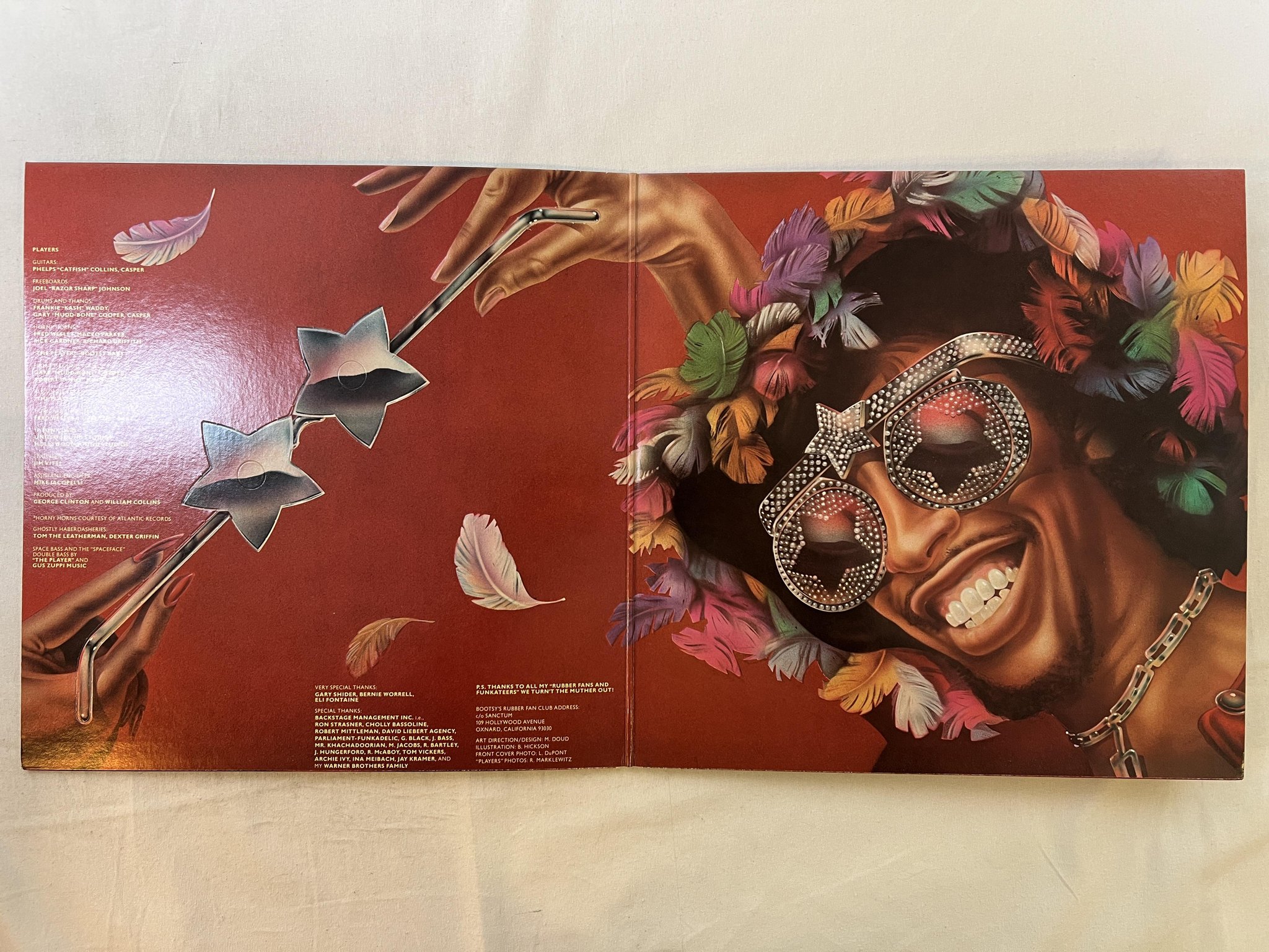 Omslagsbild för skivan BOOTSY'S RUBBER BAND player of the year LP -78 US WARNER BSK 3093