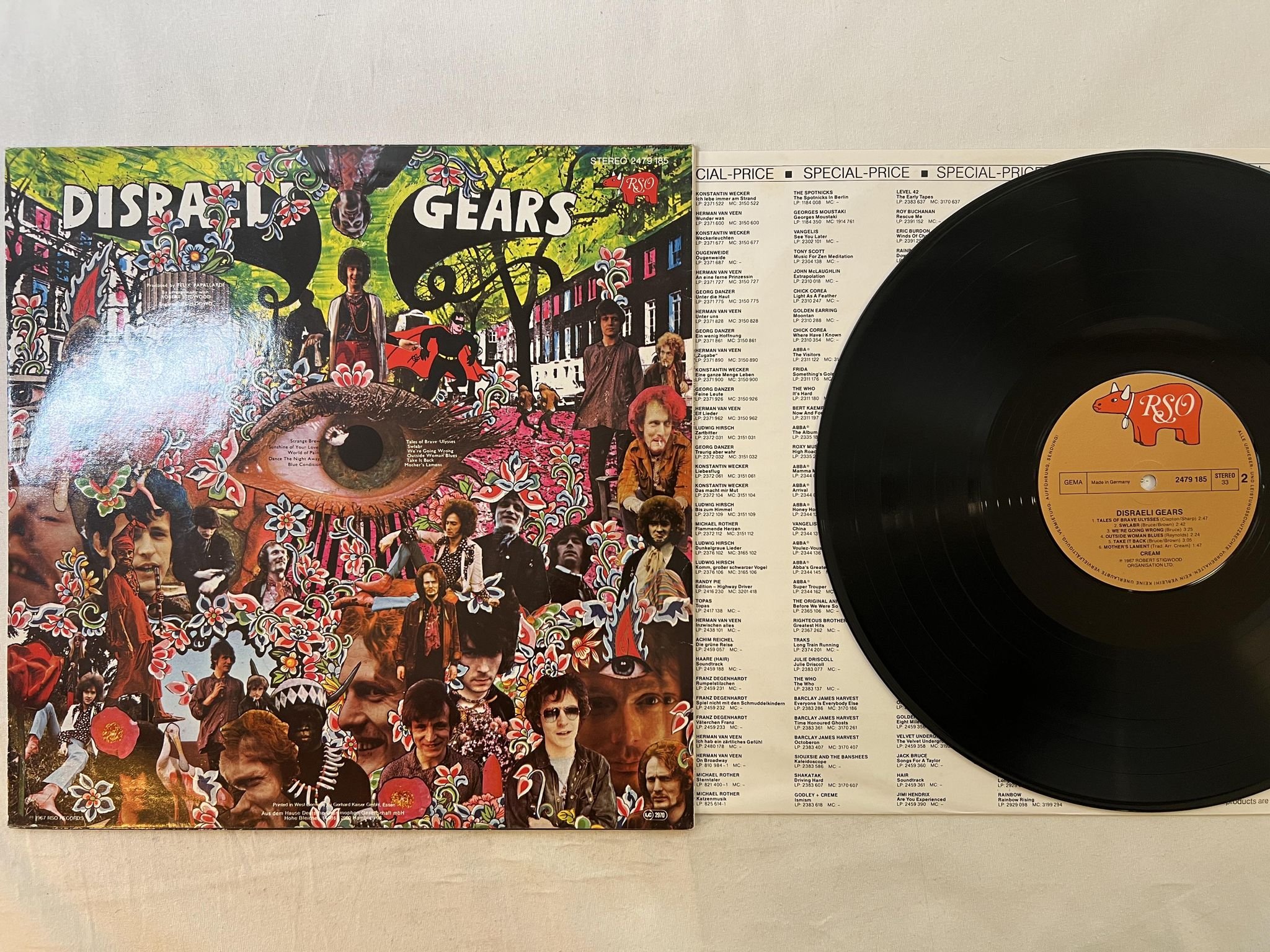 Omslagsbild för skivan CREAM disraeli gears LP re Ger RSO 2479 185
