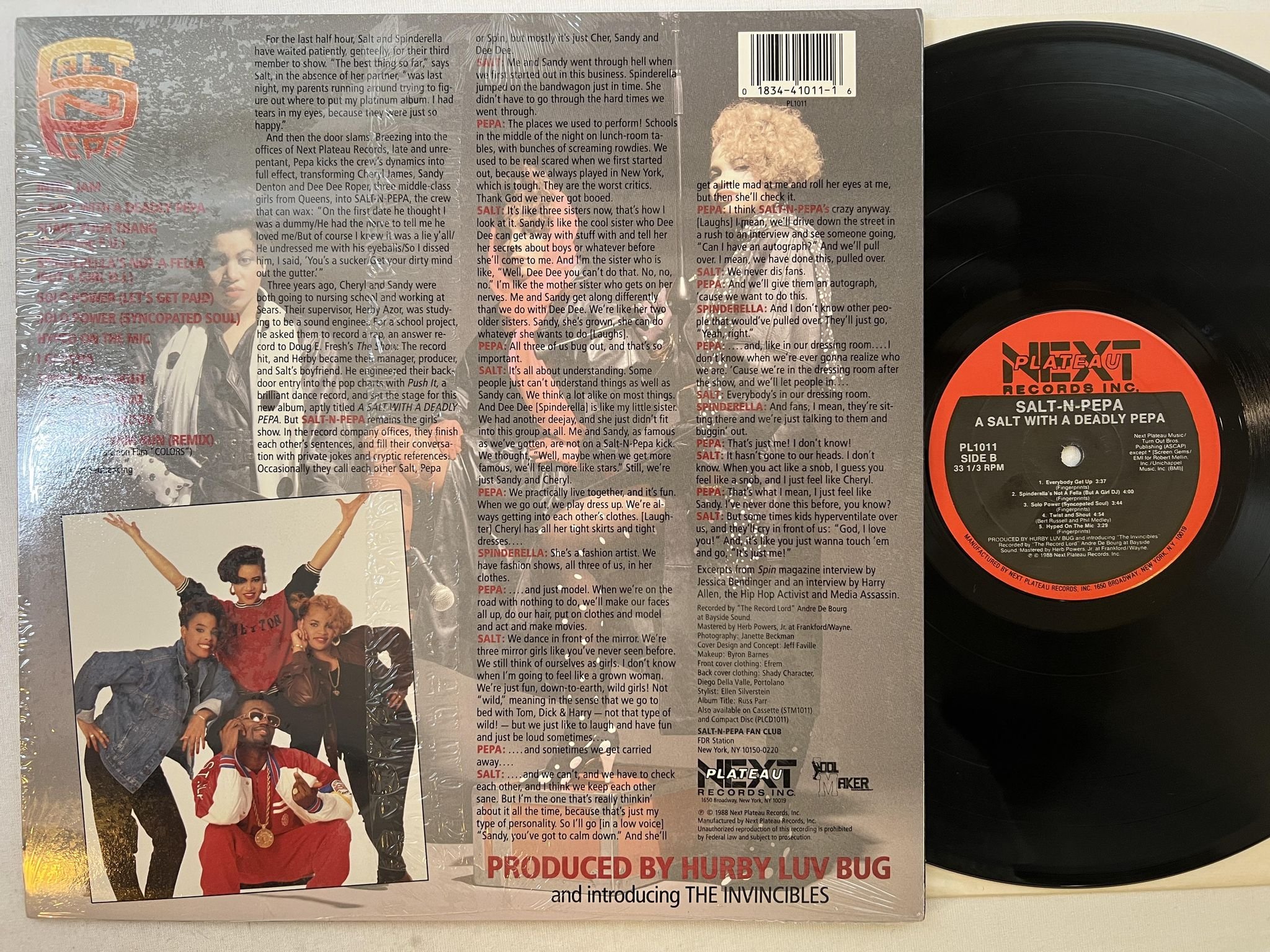 Omslagsbild för skivan SALT N PEPA a salt with a deadly pepa LP -88 US NEXT PLATEAU PL1011