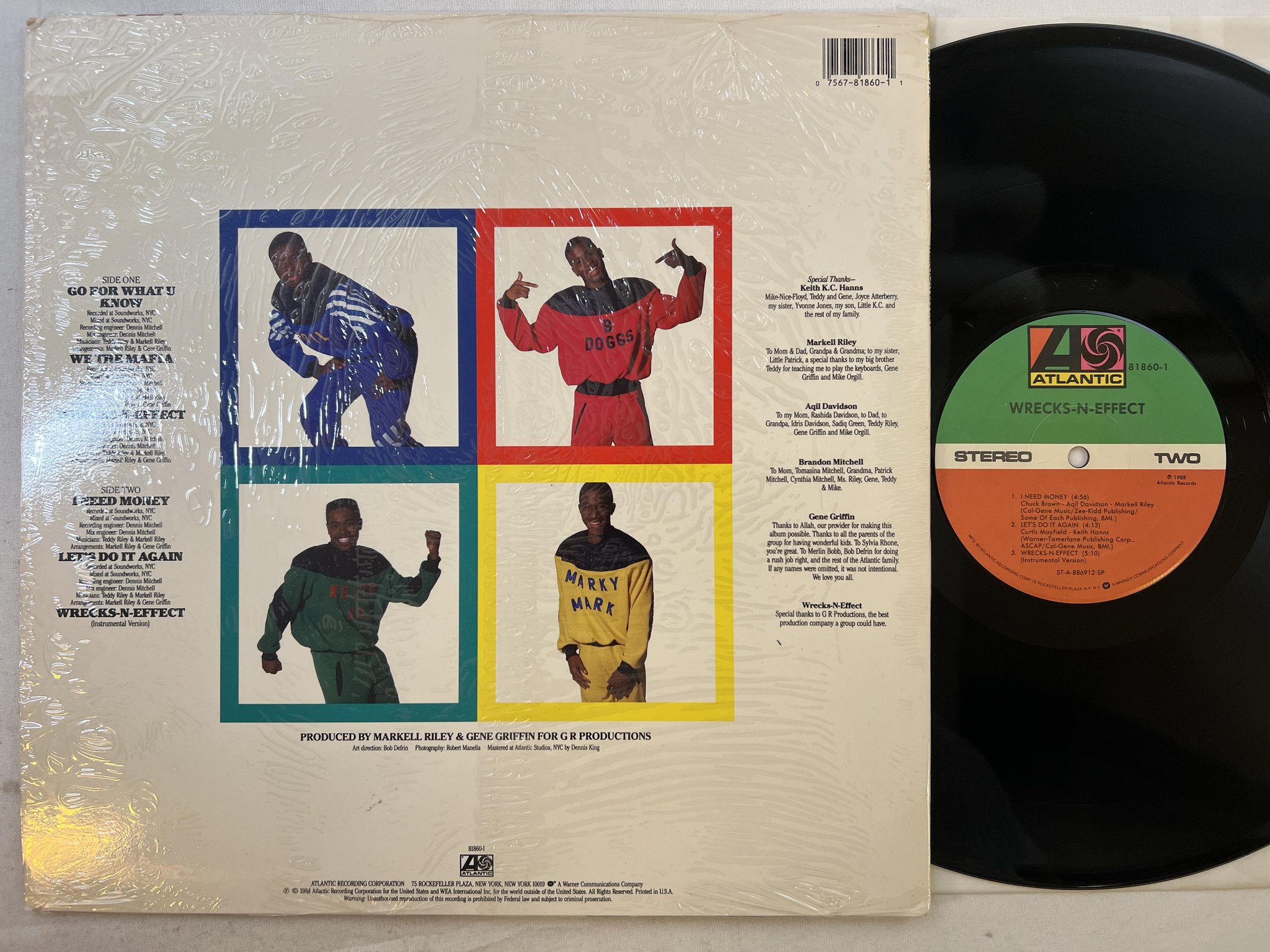 Omslagsbild för skivan WRECKS N EFFECT s/t 12"EP -88 US ATLANTIC 81860-1