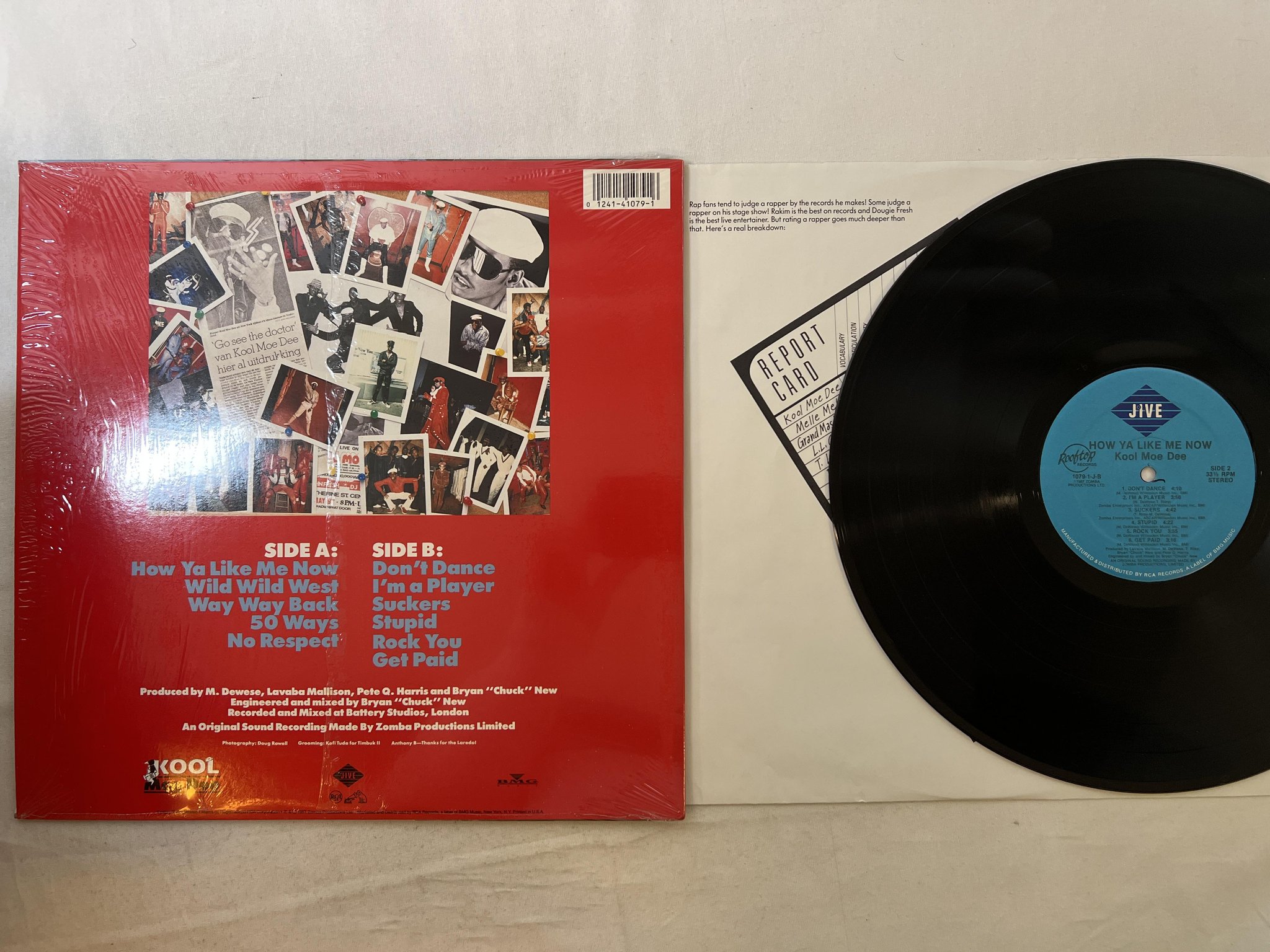 Omslagsbild för skivan KOOL MOE DEE how ya like me now LP -87 US JIVE 1079-1-J * hype sticker *