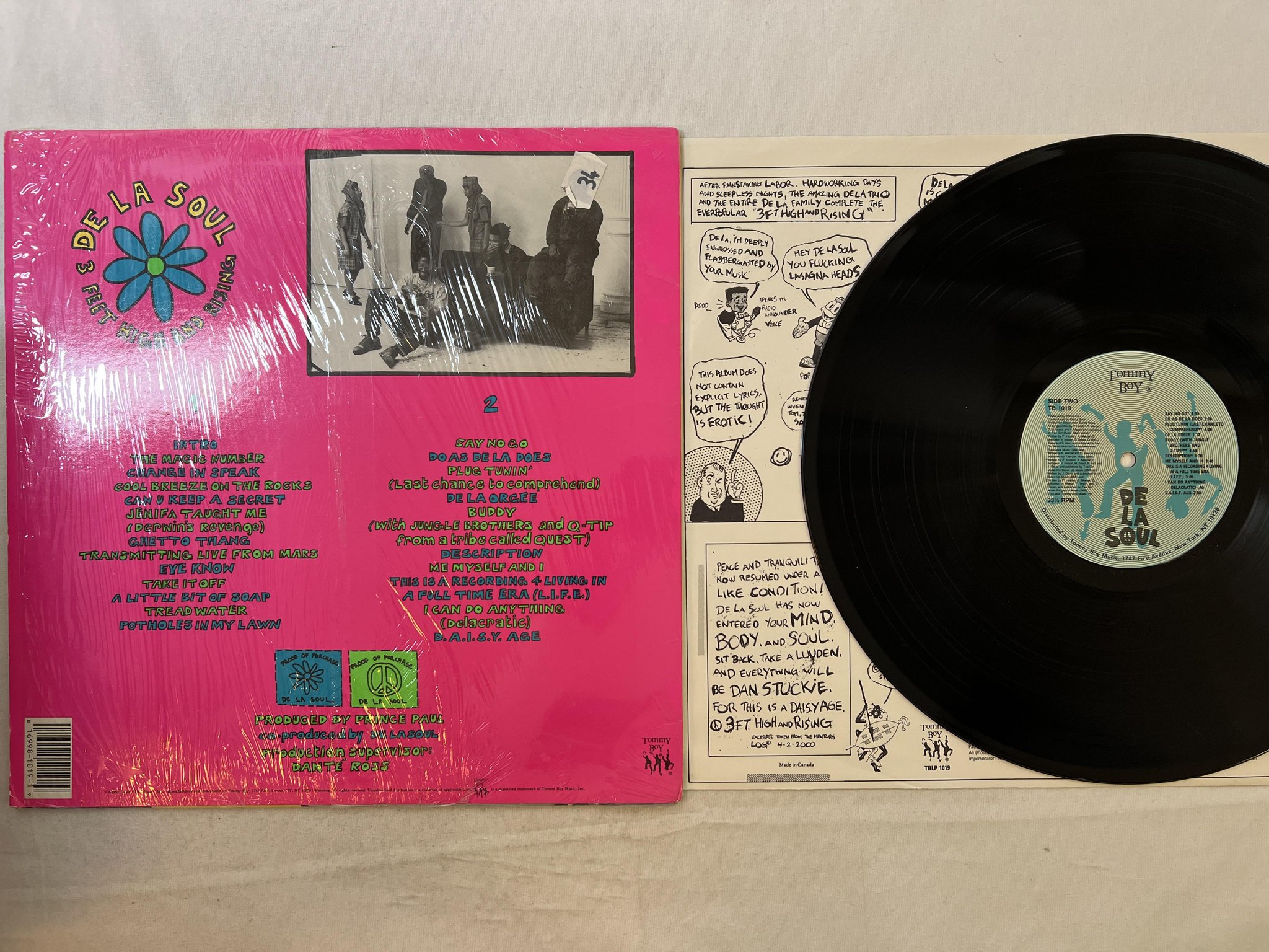 Omslagsbild för skivan DE LA SOUL 3 feet high and rising LP -89 US TOMMY BOY TB 1019 ** CLASSIC **