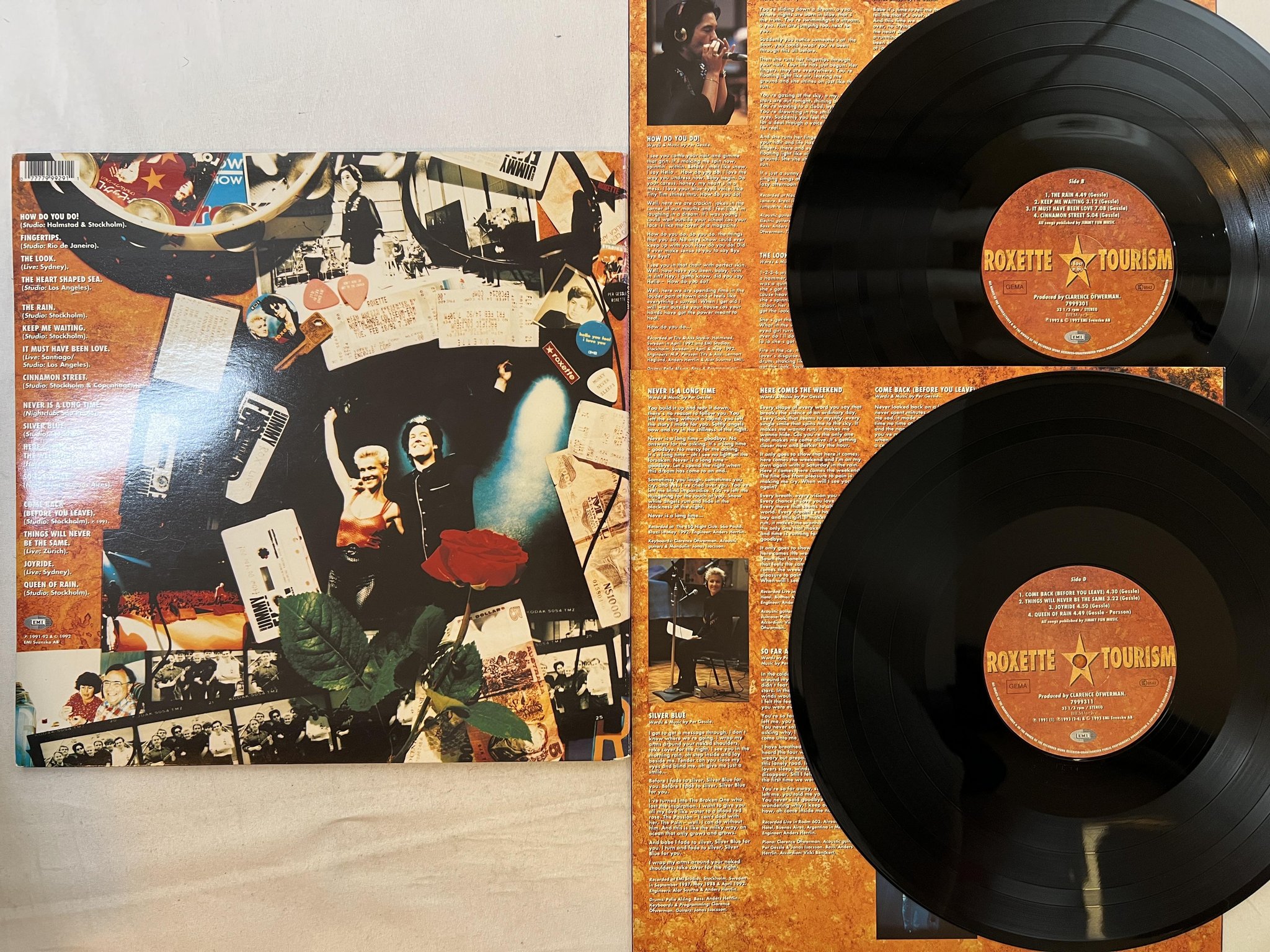 Omslagsbild för skivan ROXETTE tourism 2xLP -92 EMI 7999311