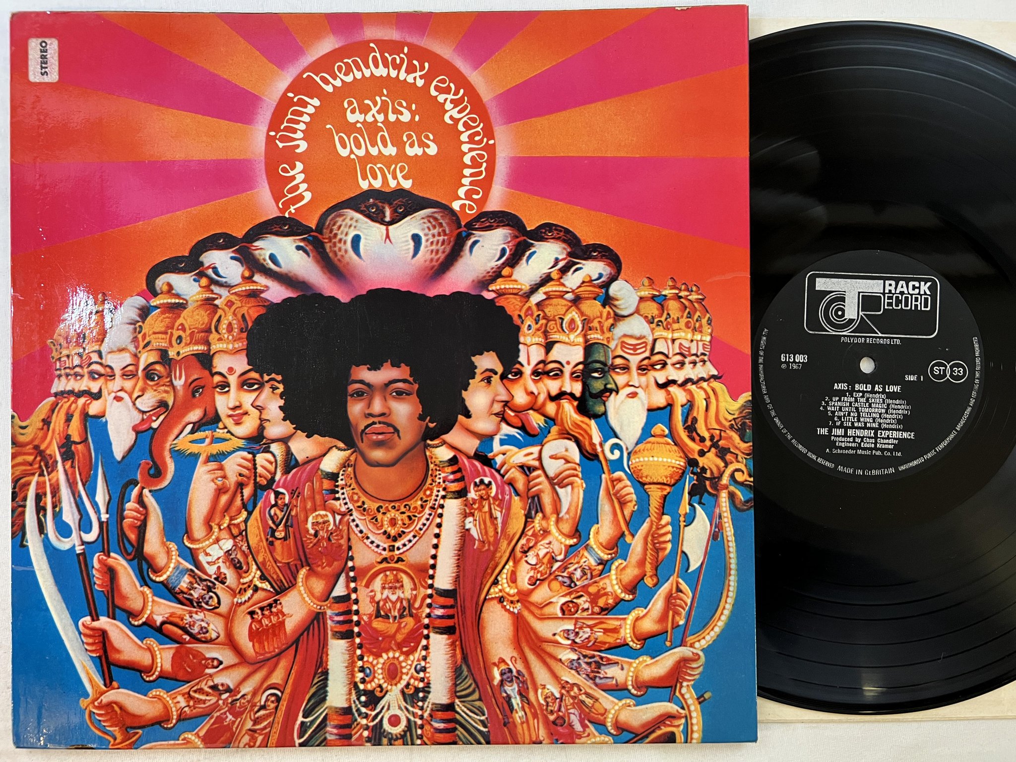 Omslagsbild för skivan THE JIMI HENDRIX EXPERIENCE axis: bold as love LP 67 UK TRACK 613 003 ** RARE **