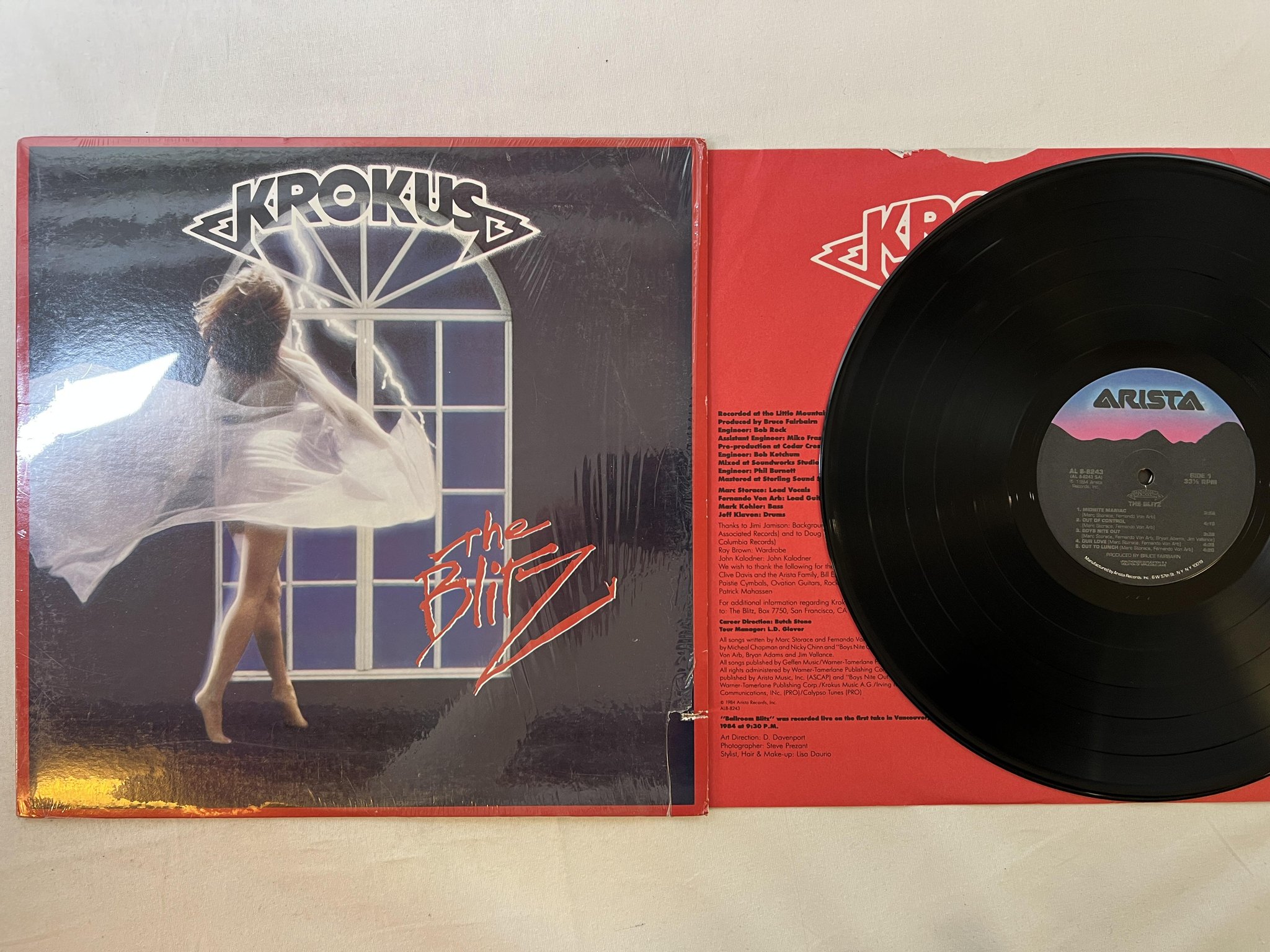 Omslagsbild för skivan KROKUS the blitz LP -84 US ARISTA AL 8-8243
