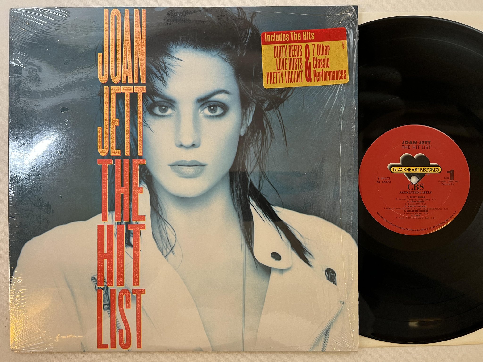 Omslagsbild för skivan JOAN JETT the hit list LP -90 US BLACKHEART RECORDS Z45473