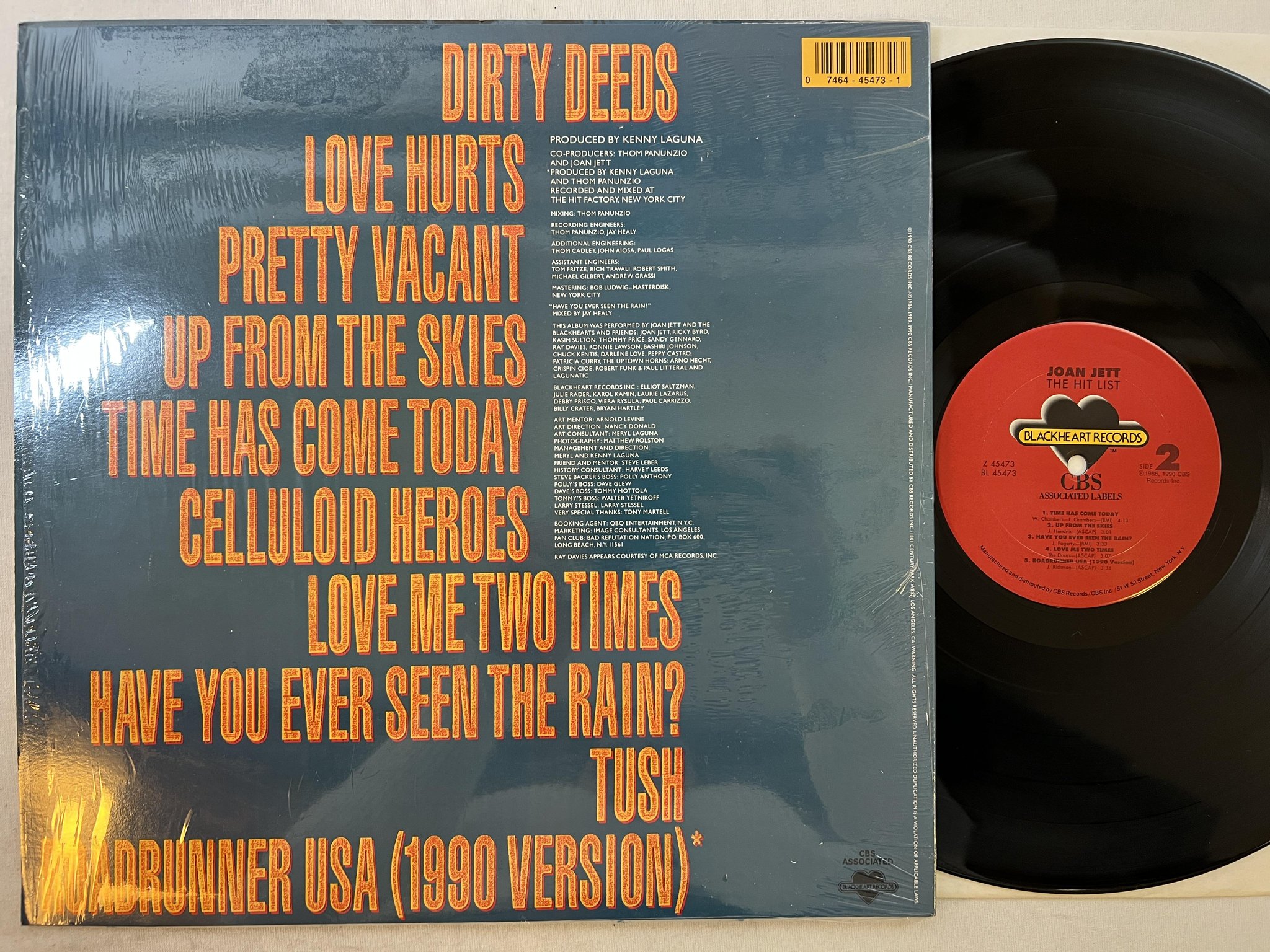 Omslagsbild för skivan JOAN JETT the hit list LP -90 US BLACKHEART RECORDS Z45473