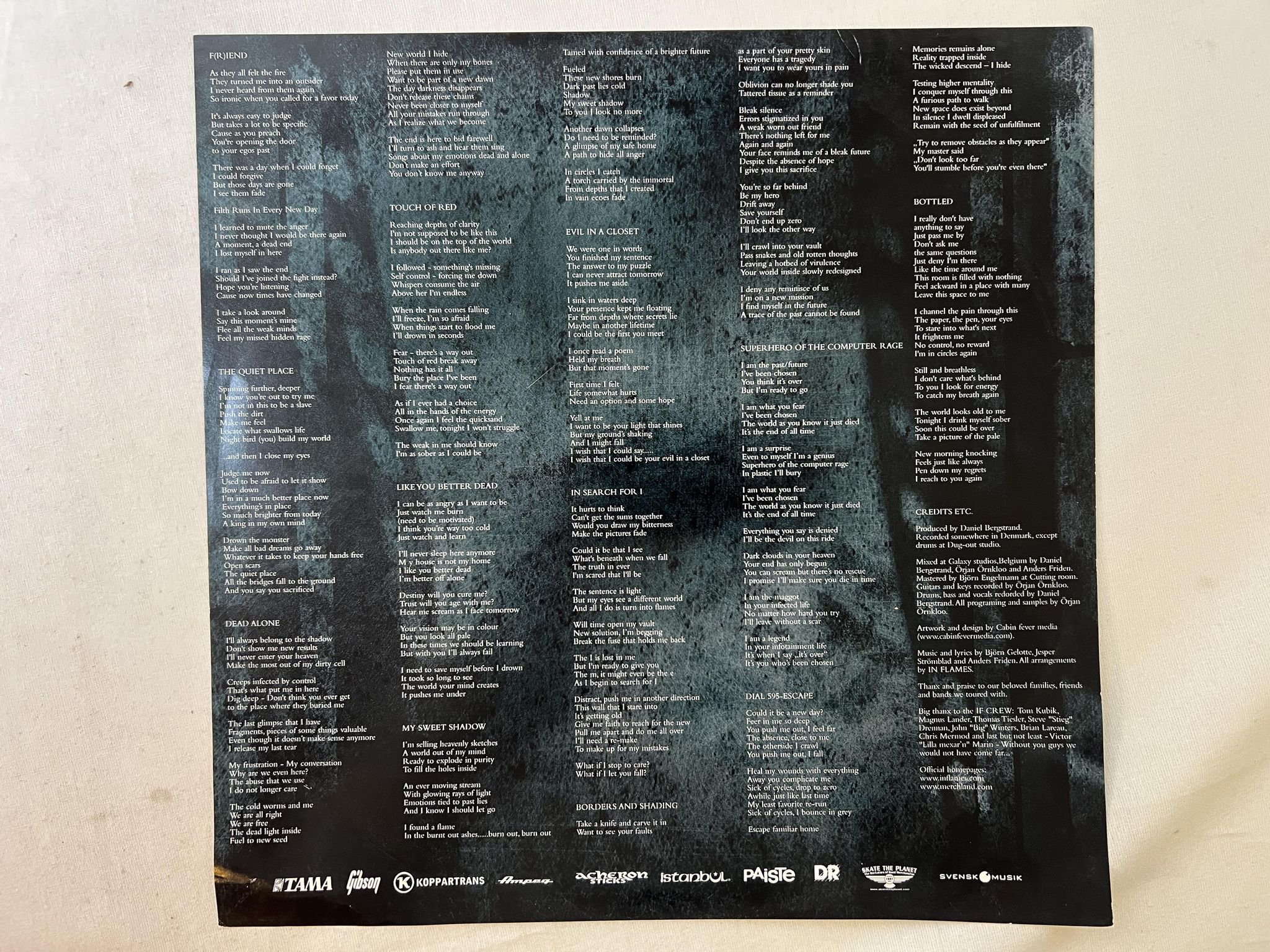 Omslagsbild för skivan IN FLAMES Soundtrack To Your Escape LP 2004 picture disc NUCLEAR BLAST NB 1231-1