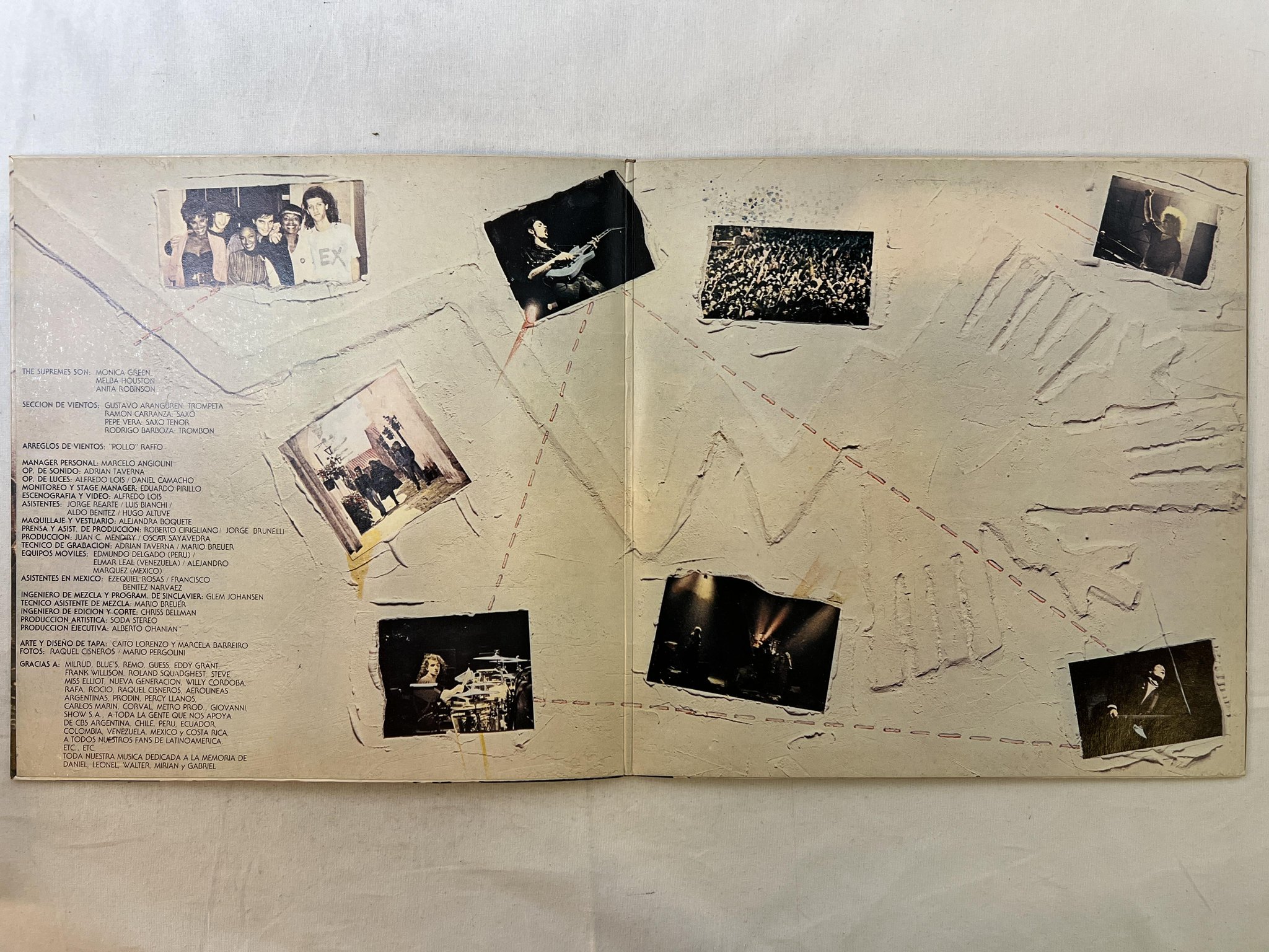Omslagsbild för skivan SODA STEREO Ruido Blanco - En Vivo LP -87 Argentina DISCOS CBS 120-973
