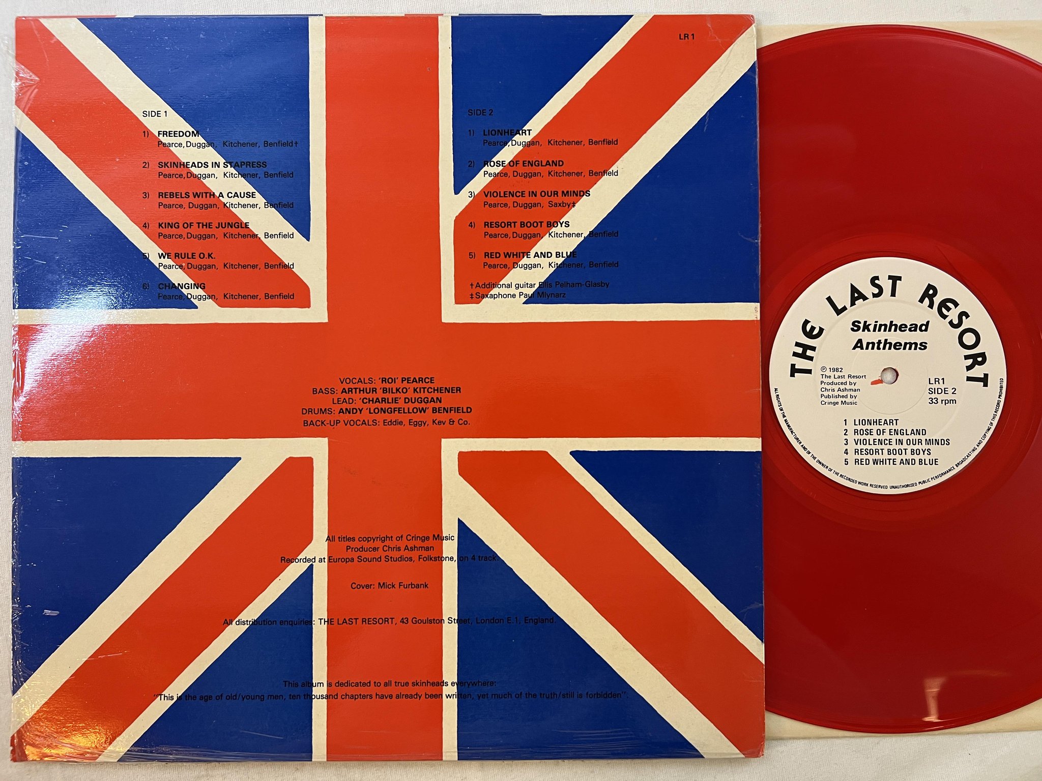 Omslagsbild för skivan THE LAST RESORT A Way Of Life - Skinhead Anthems LP -82 UK TLR 001 * red vinyl *