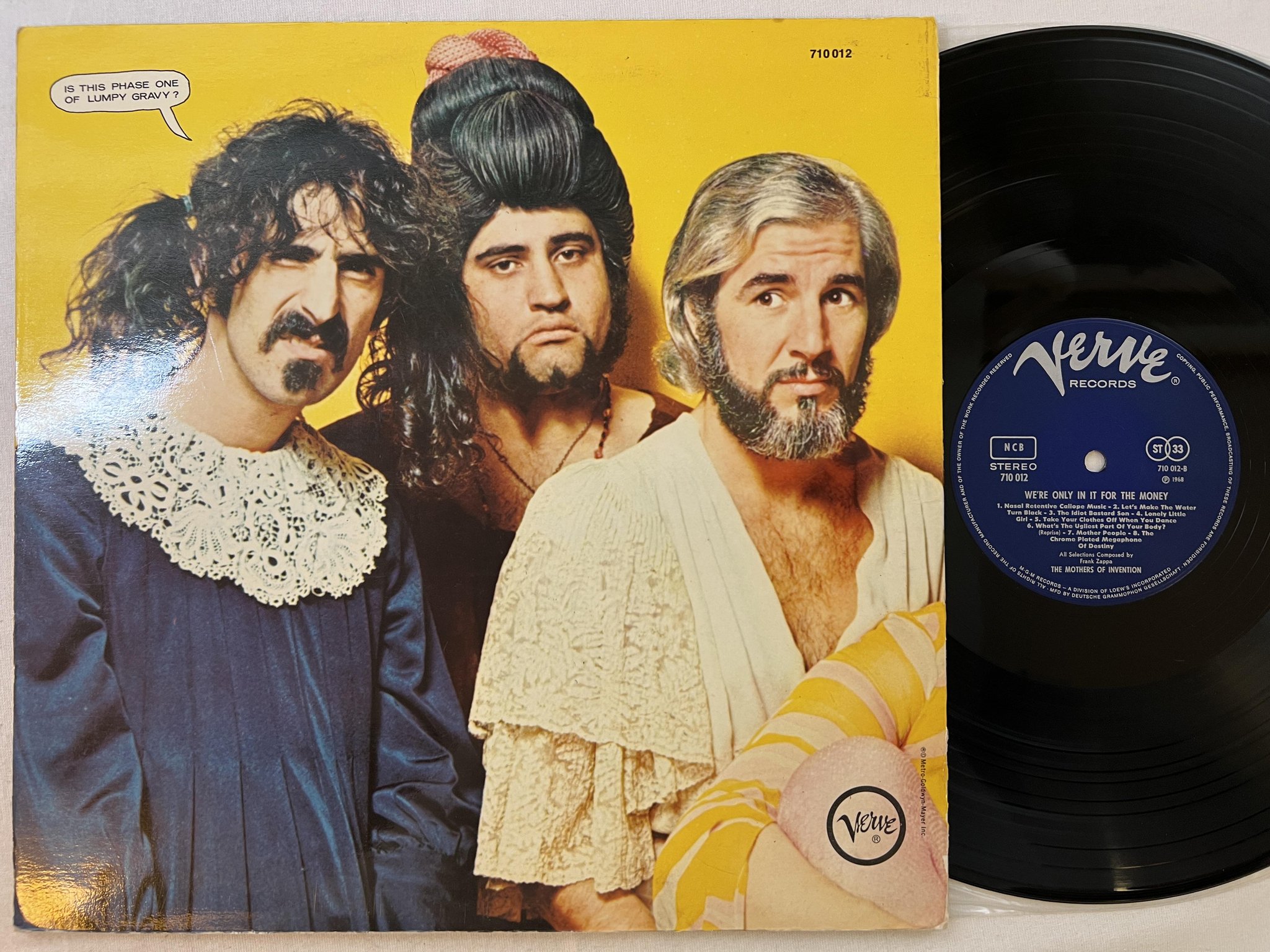 Omslagsbild för skivan THE MOTHERS OF INVENTION We're Only In It For The Money LP -68 Ger VERVE