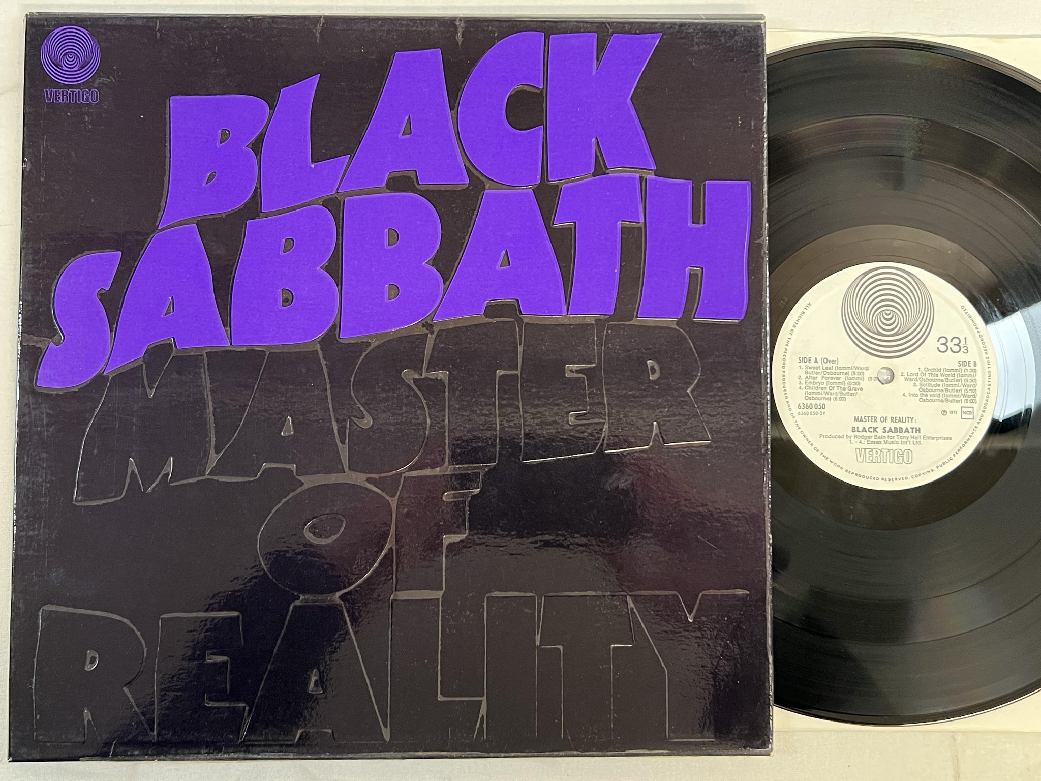 Omslagsbild för skivan BLACK SABBATH master of reality LP -71 ncb VERTIGO 6360050