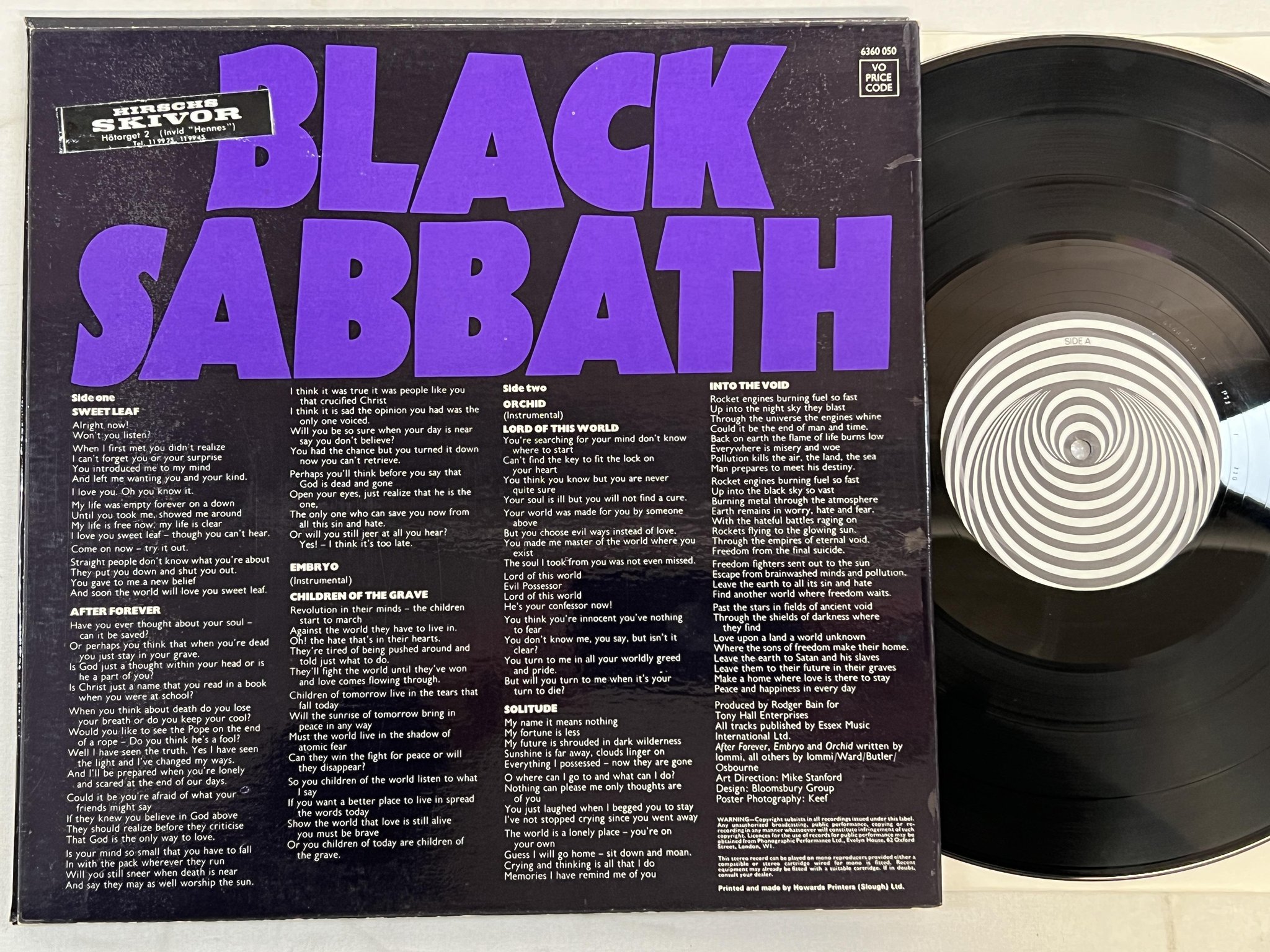 Omslagsbild för skivan BLACK SABBATH master of reality LP -71 ncb VERTIGO 6360050