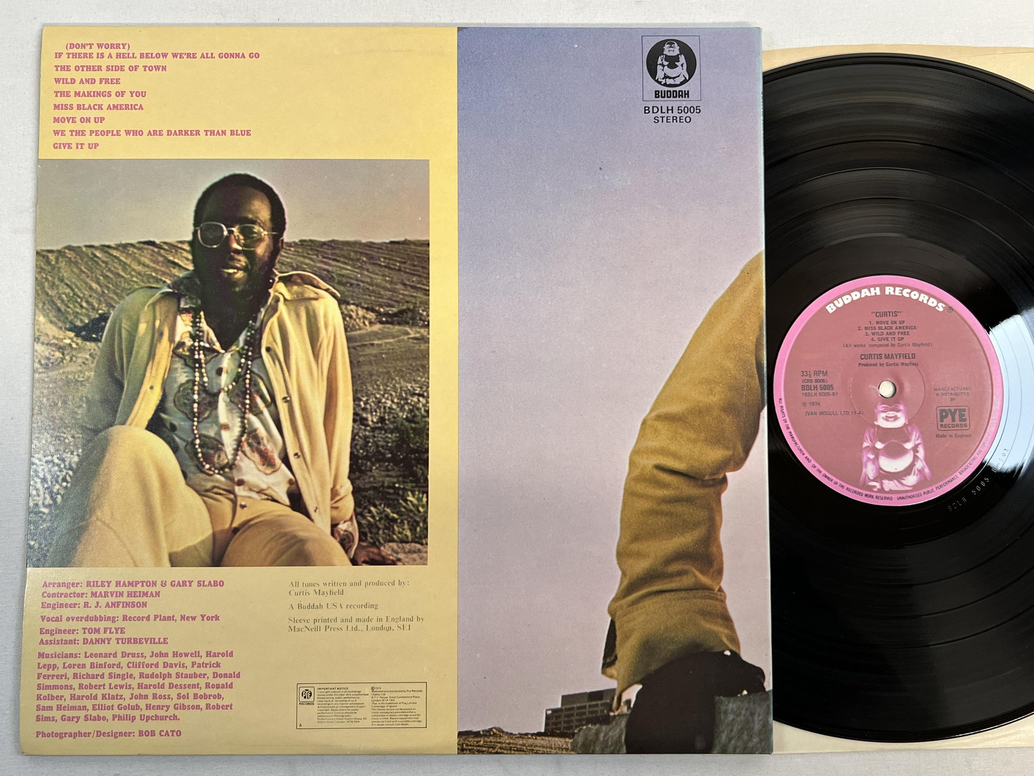 Omslagsbild för skivan CURTIS MAYFIELD curtis LP -74 UK PYE BDLH 5005 ** MASSIVE SOUL CLASSIC **