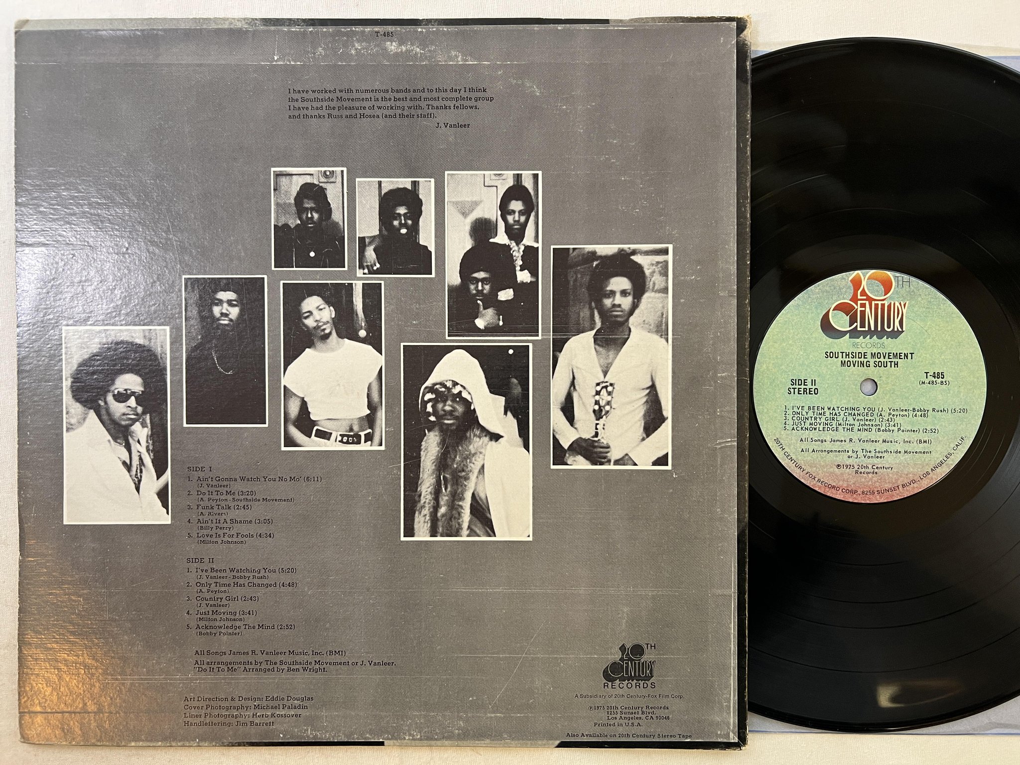 Omslagsbild för skivan SOUTHSIDE MOVEMENT moving south LP -75 US 2OTH CENTURY T-485