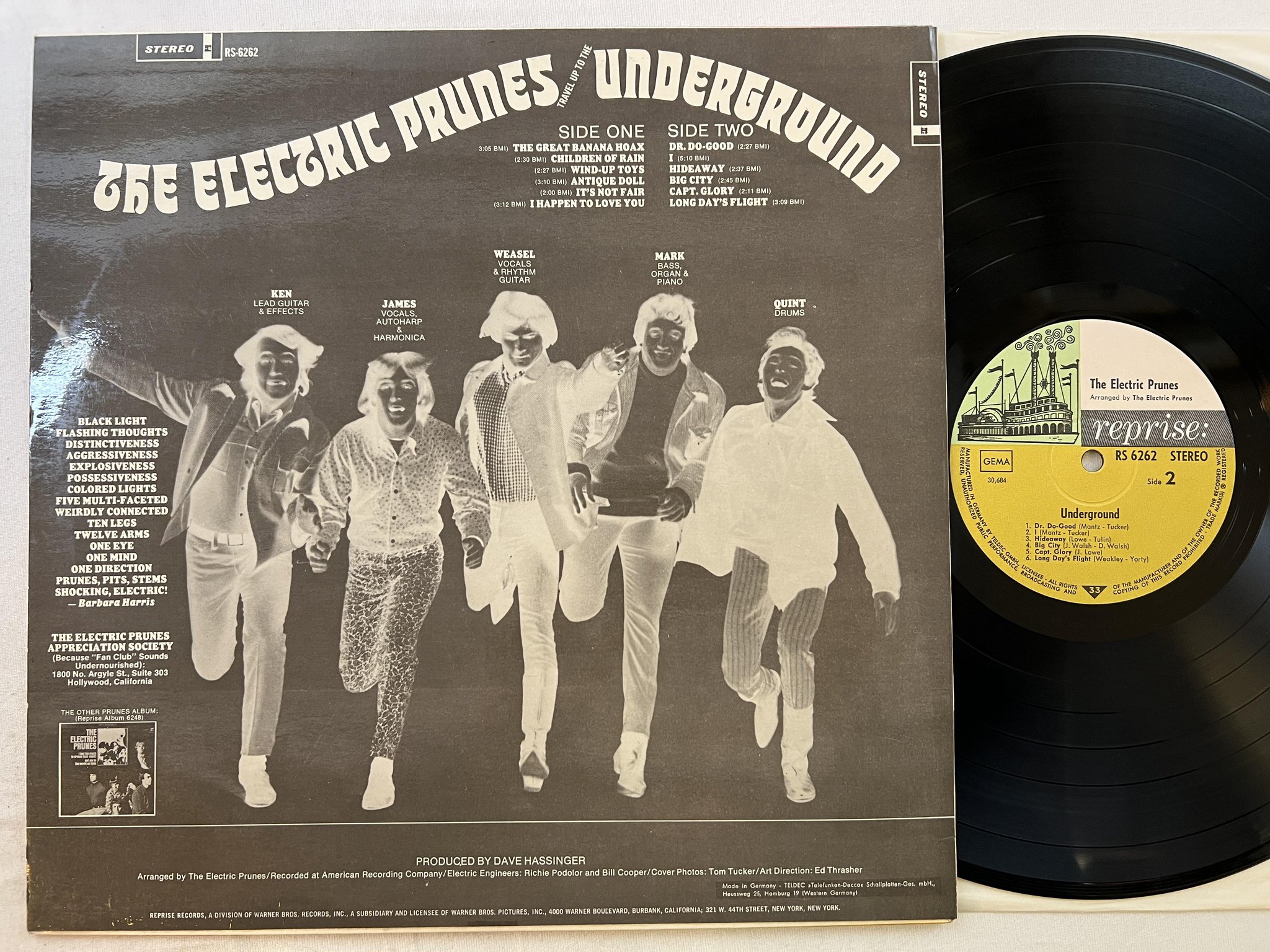 Omslagsbild för skivan THE ELECTRIC PRUNES underground LP -67 Ger REPRISE RS-6262