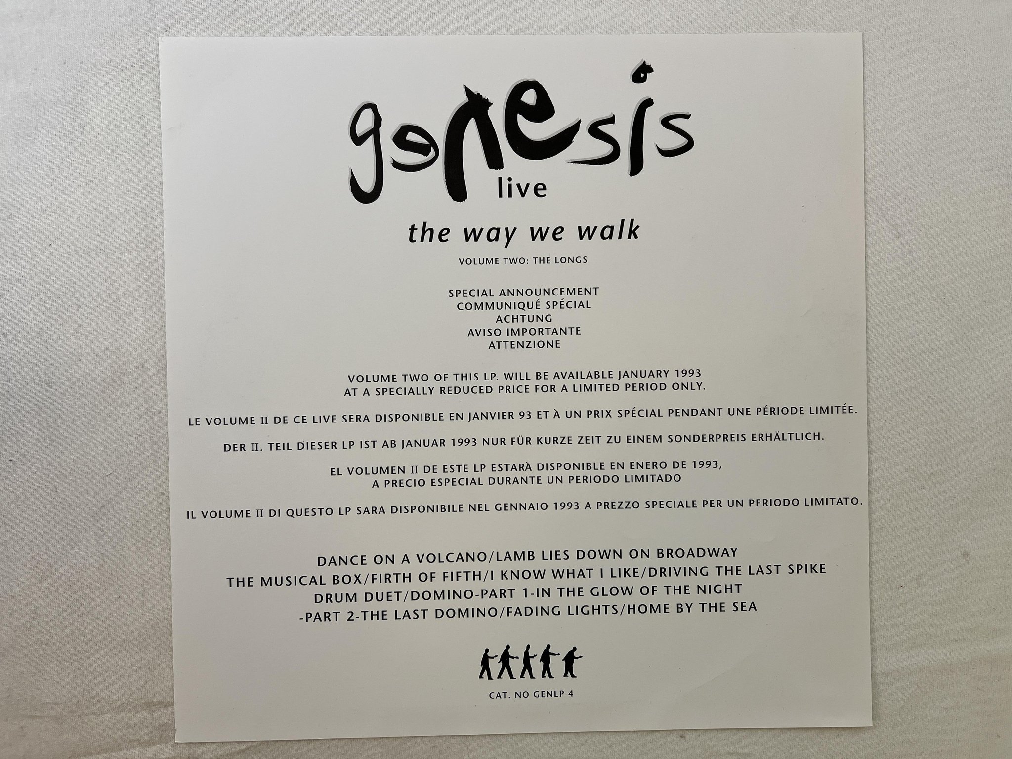 Omslagsbild för skivan GENESIS live LP -92 VIRGIN 077778656517 ** VERY RARE **