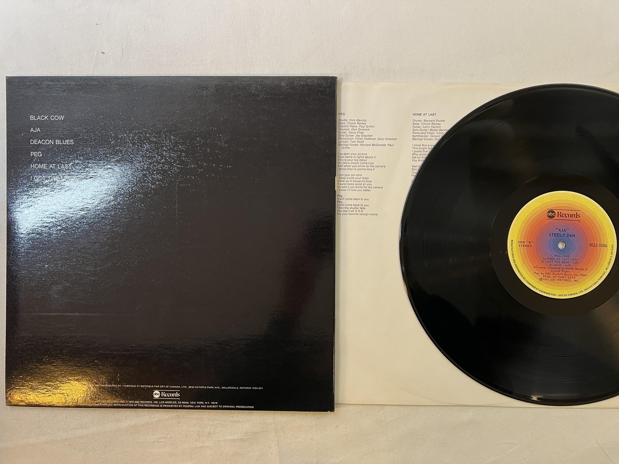 Omslagsbild för skivan STEELY DAN aja LP -77 Can ABC 9022-1006