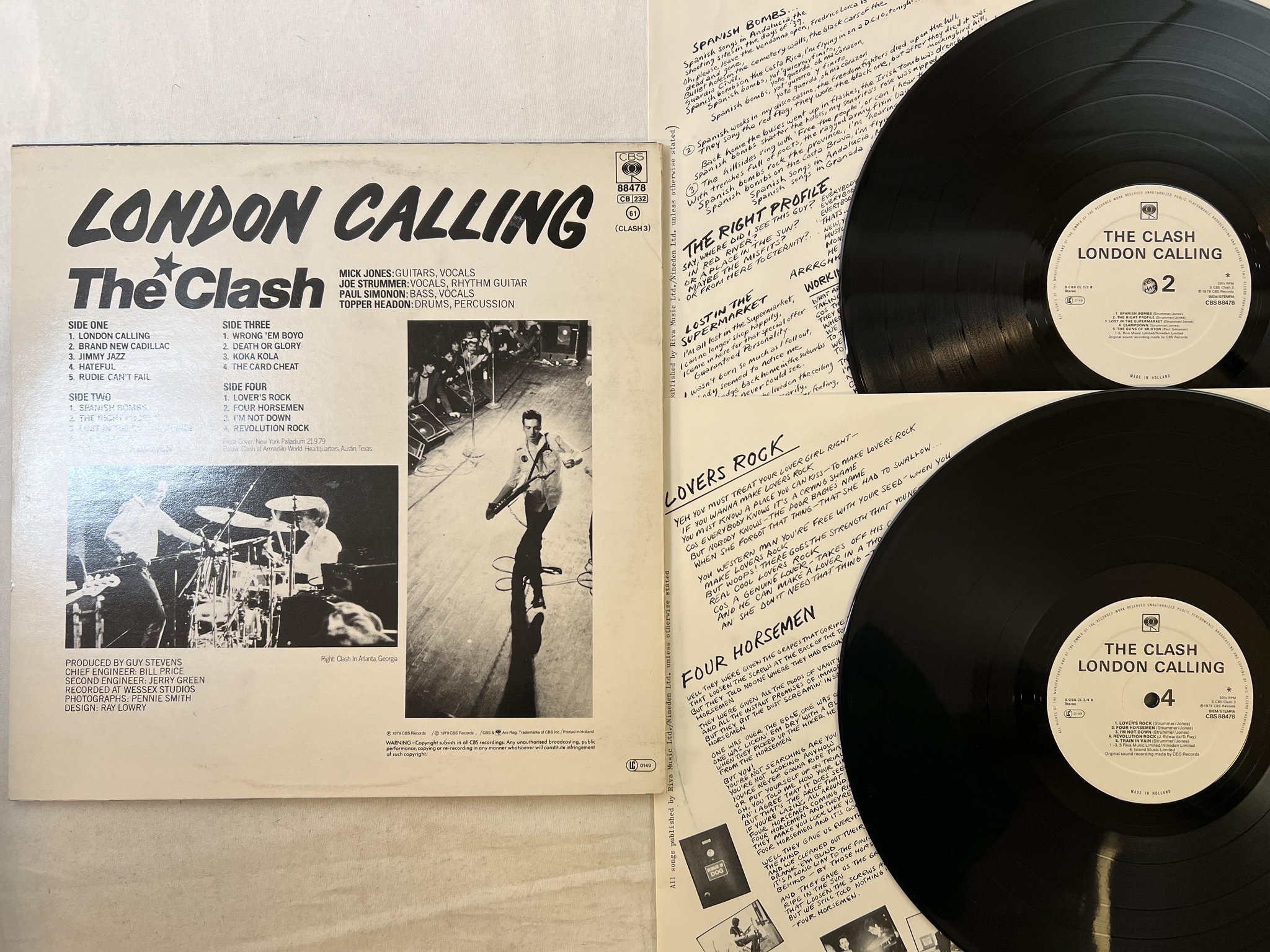 Omslagsbild för skivan THE CLASH London calling 2xLP -79 Hol CBS 88478