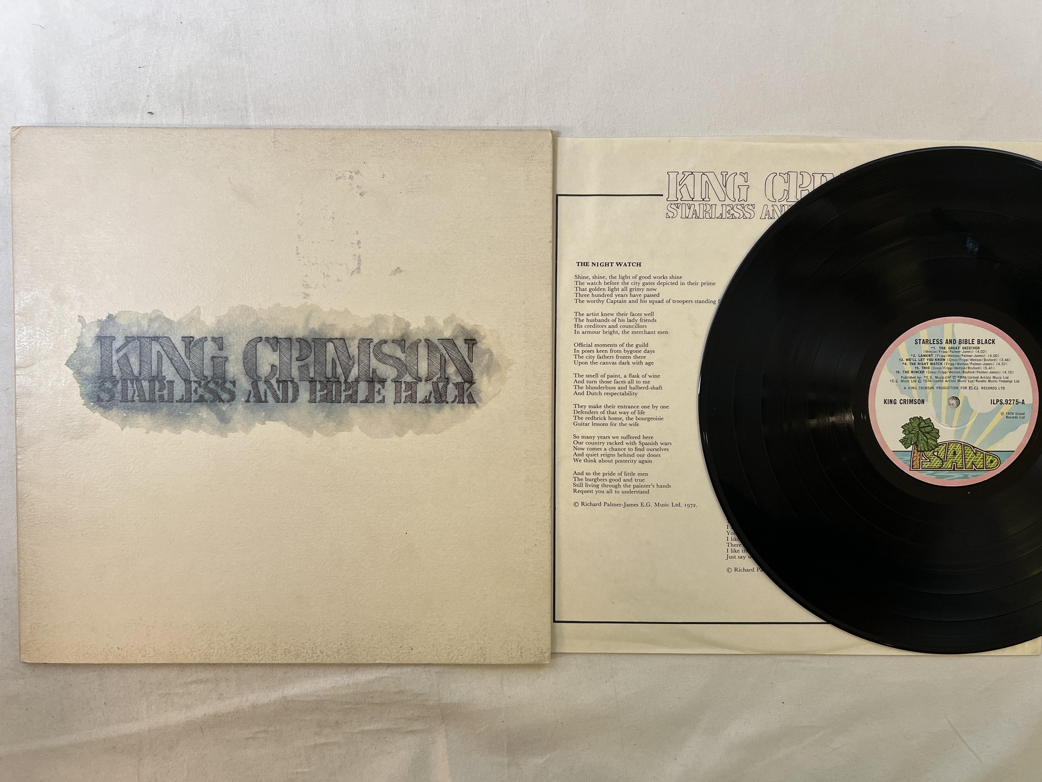 Omslagsbild för skivan KING CRIMSON starless and bible black LP -74 UK ISLAND ILPS 9275