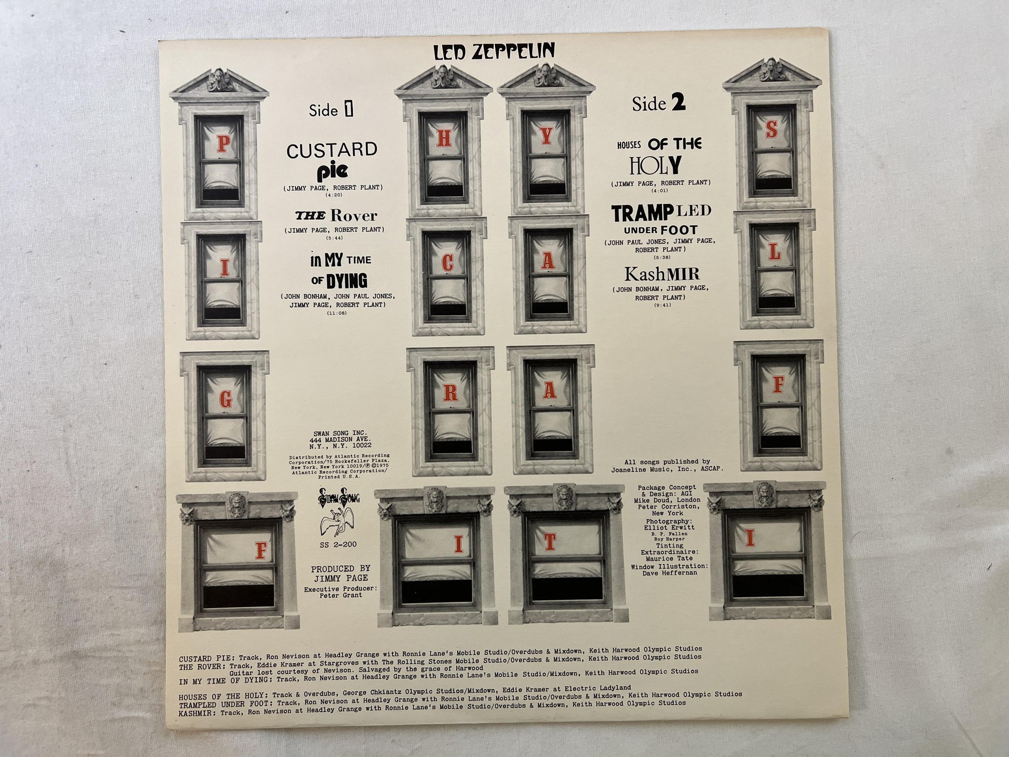 Omslagsbild för skivan LED ZEPPELIN physical graffiti 2xLP -75 US SWAN SONG SS 2-200