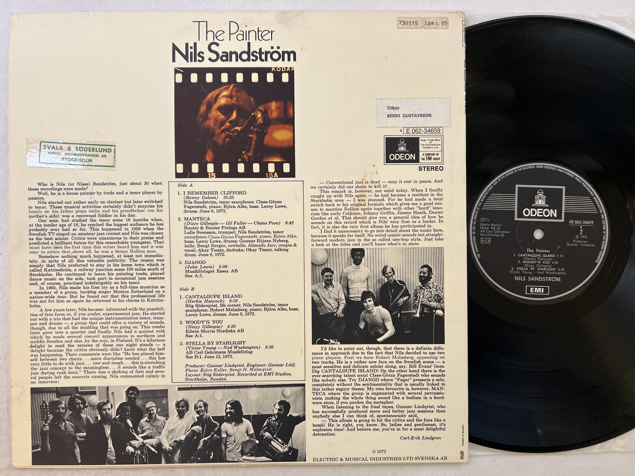 Omslagsbild för skivan NILS SANDSTRÖM the painter LP -72 EMI / ODEON 4E 062-34659