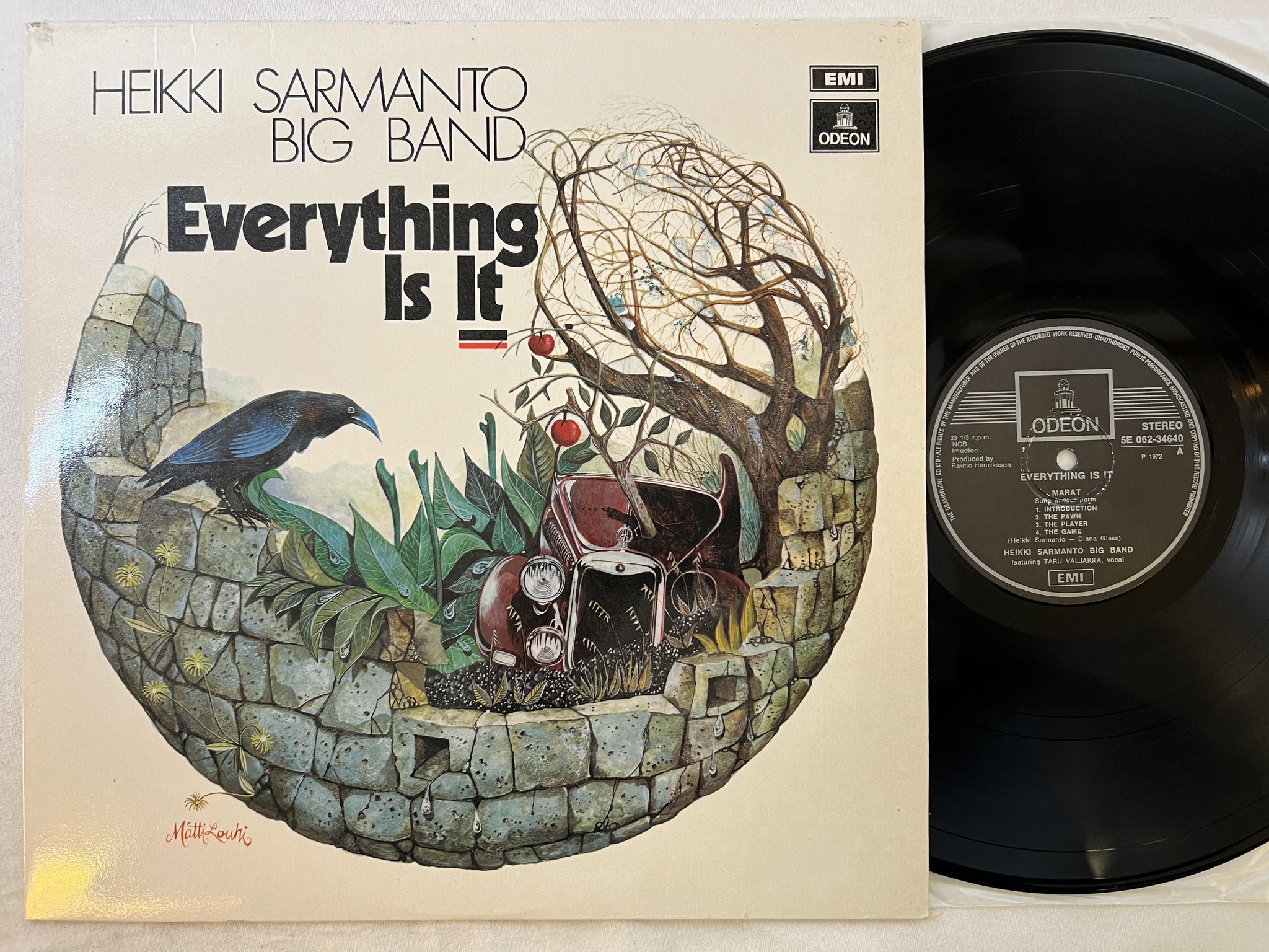 Omslagsbild för skivan HEIKKI SARMANTO BIG BAND everything is it LP -72 Fin ODEON 5E 062-34640