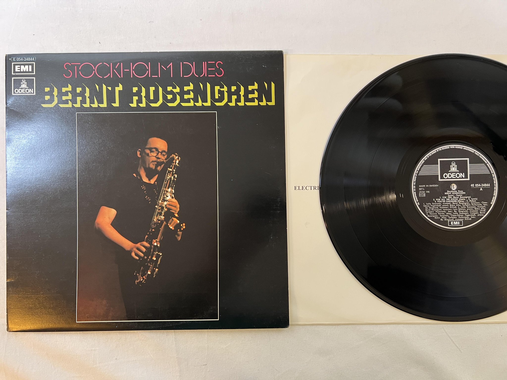 Omslagsbild för skivan BERNT ROSENGREN Stockholm dues LP re EMI/ODEON 4E 054-34844