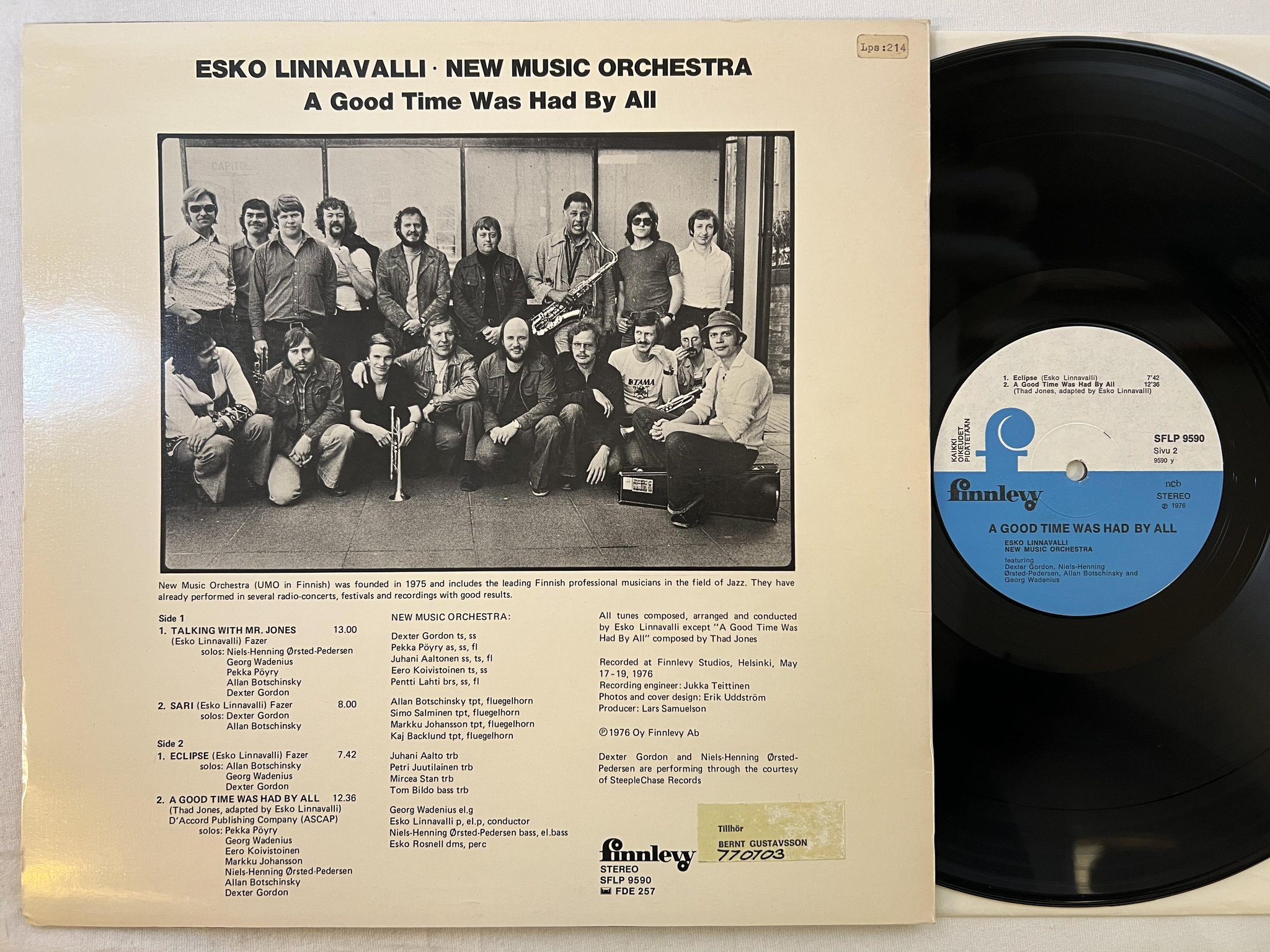 Omslagsbild för skivan ESKO LINNAVALLI a good time was had by all LP -76 Fin FINNLEVY SFLP 9590