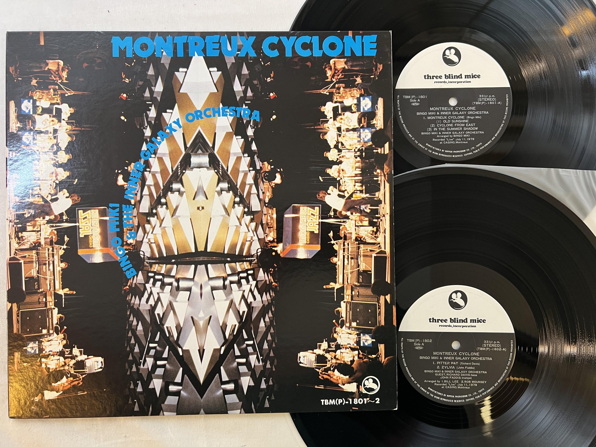 Omslagsbild för skivan BINGO MIKI & THE INNER GALAXY Montreux Cyclone 2xLP -79 Japan TBM(P)-1801~2